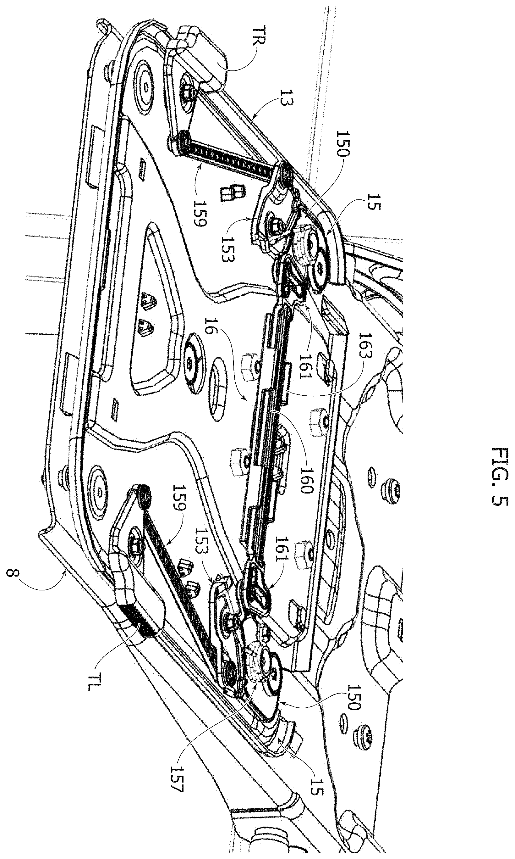 Patent US11787322 Figure 5 – Table unit for a motor-vehicle seat; motor-vehicle seat provided with this unit and motor-vehicle including this seat