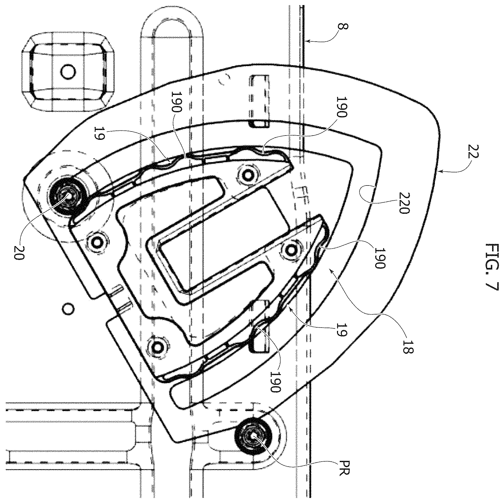 Patent US11787322 Figure 7 – Table unit for a motor-vehicle seat; motor-vehicle seat provided with this unit and motor-vehicle including this seat