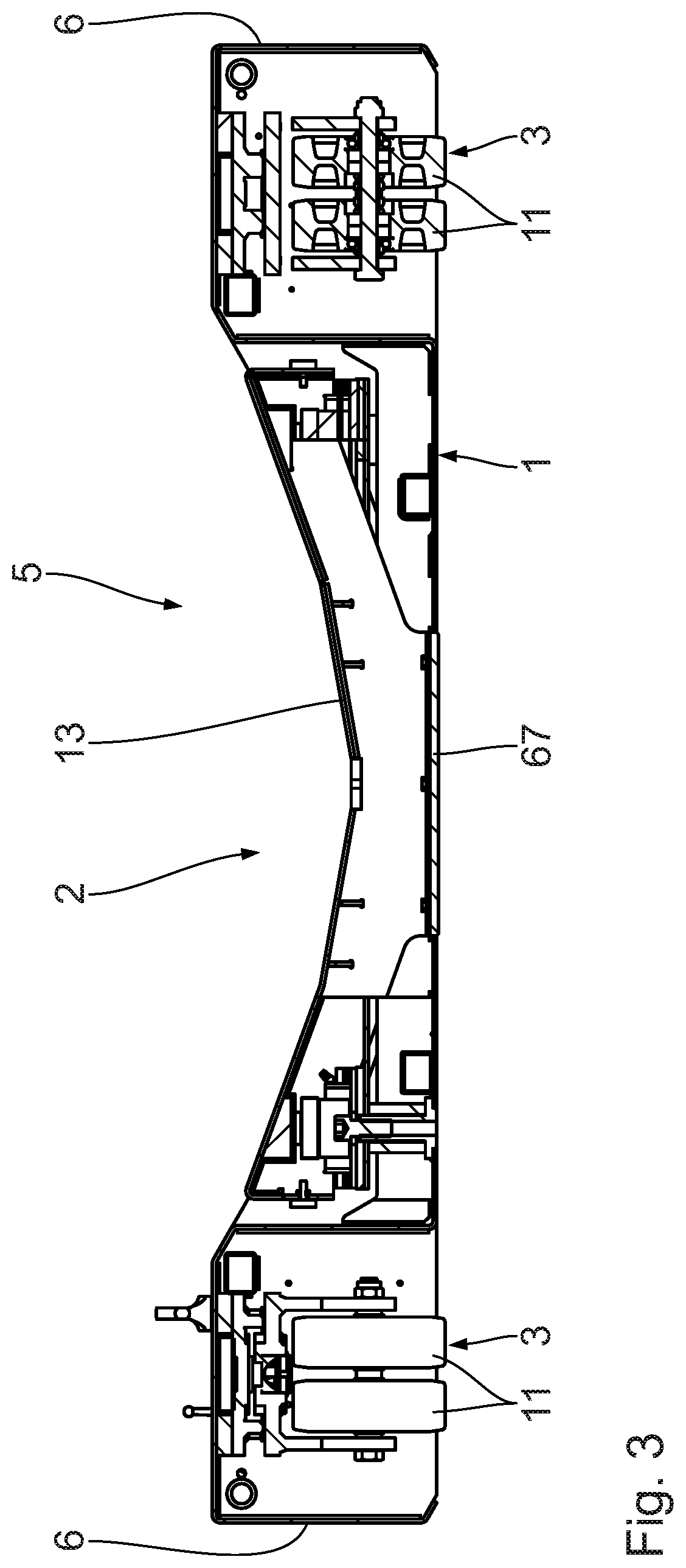 Patent US11787324 Figure 3 – Trolley for rolls of material