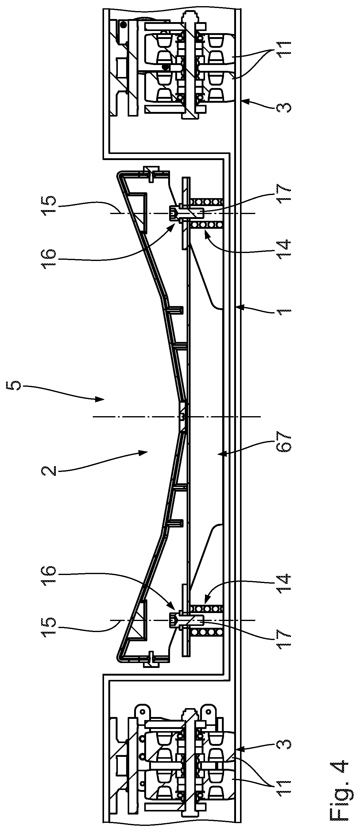 Patent US11787324 Figure 4 – Trolley for rolls of material