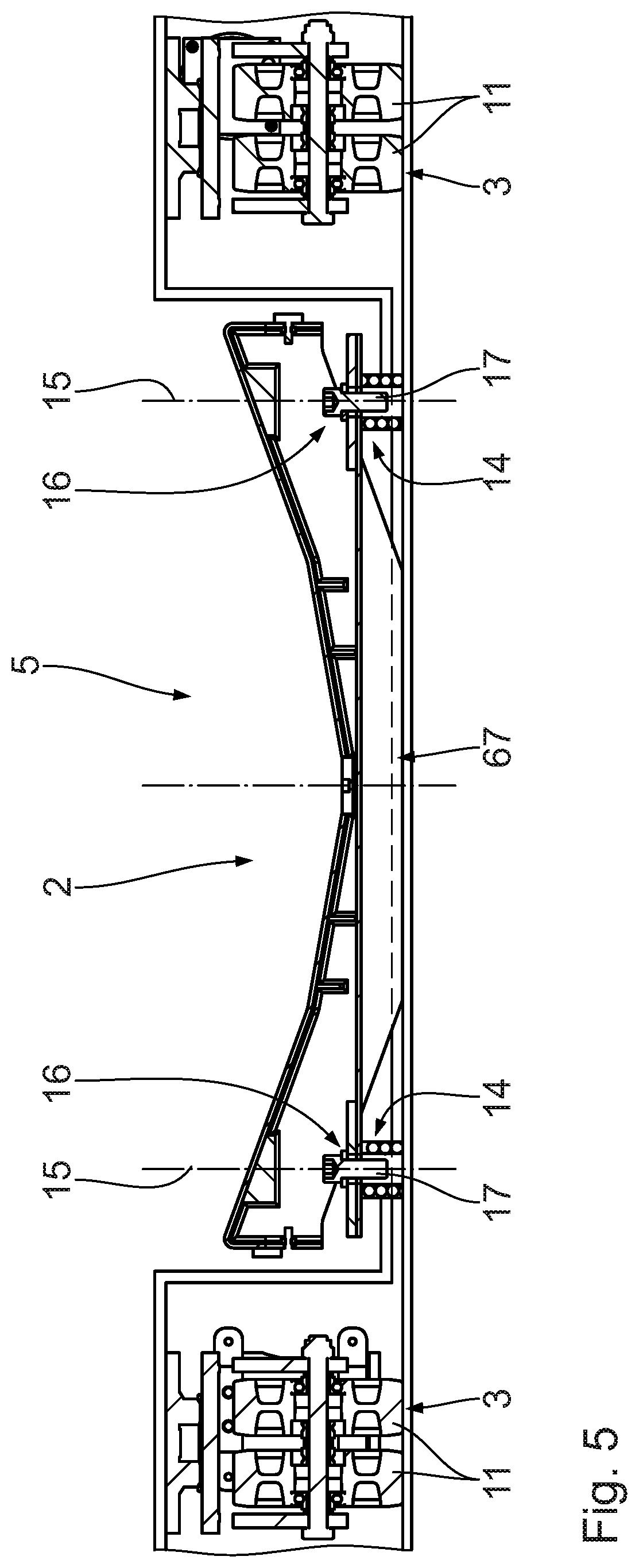 Patent US11787324 Figure 5 – Trolley for rolls of material