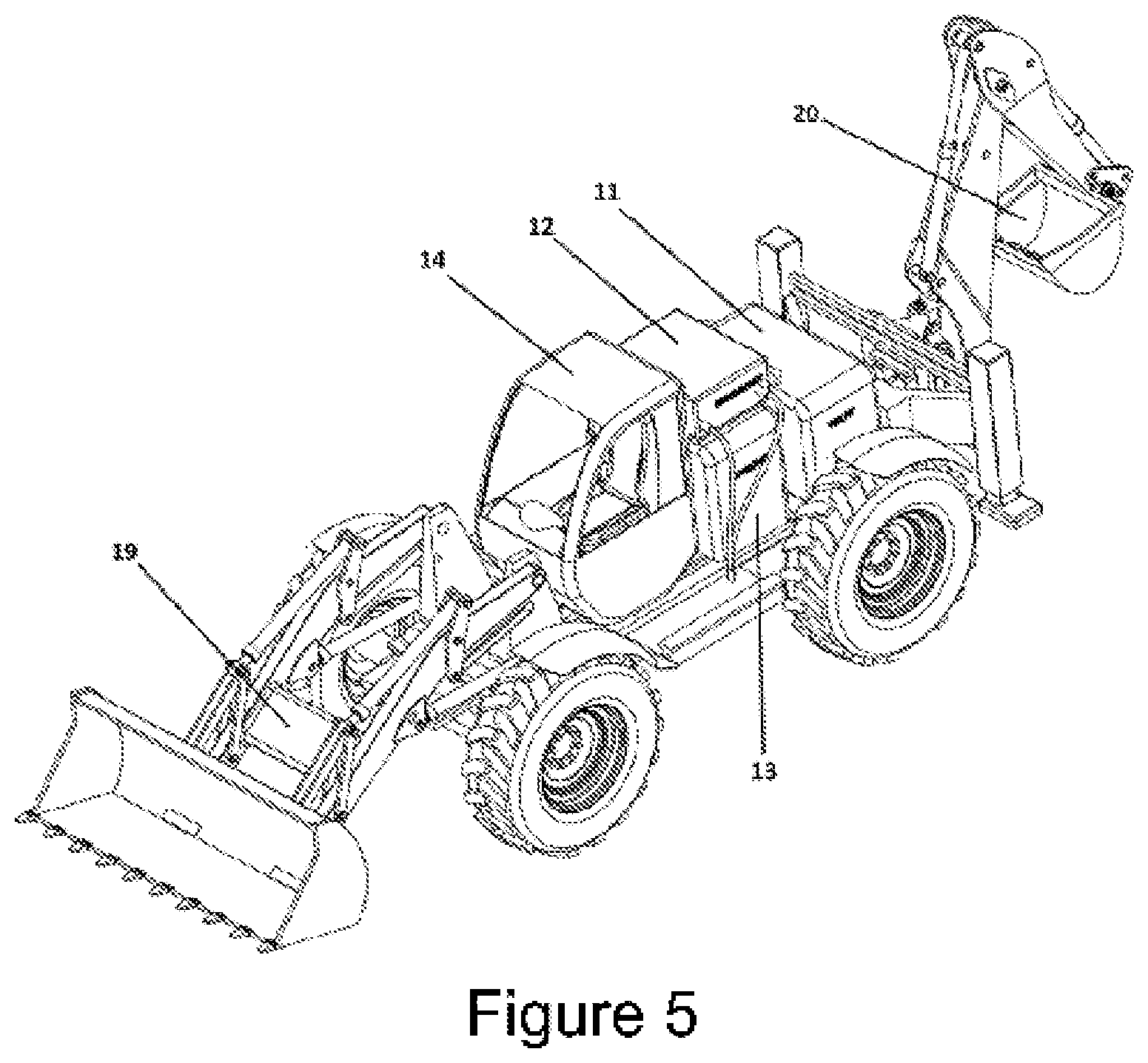 Patent US11787327 Figure 5 – Machine configuration system capable of different works by means of various components and equipments