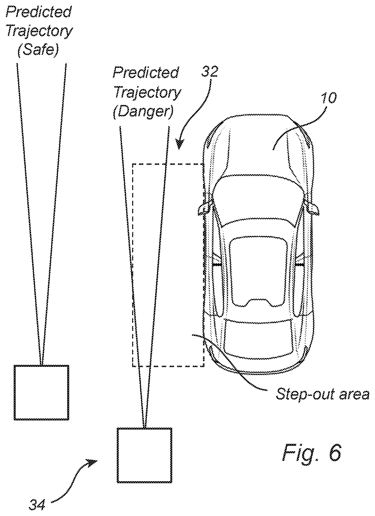 Patent US11787334 Figure 7 – Driver assistance system and method for vehicle flank safety