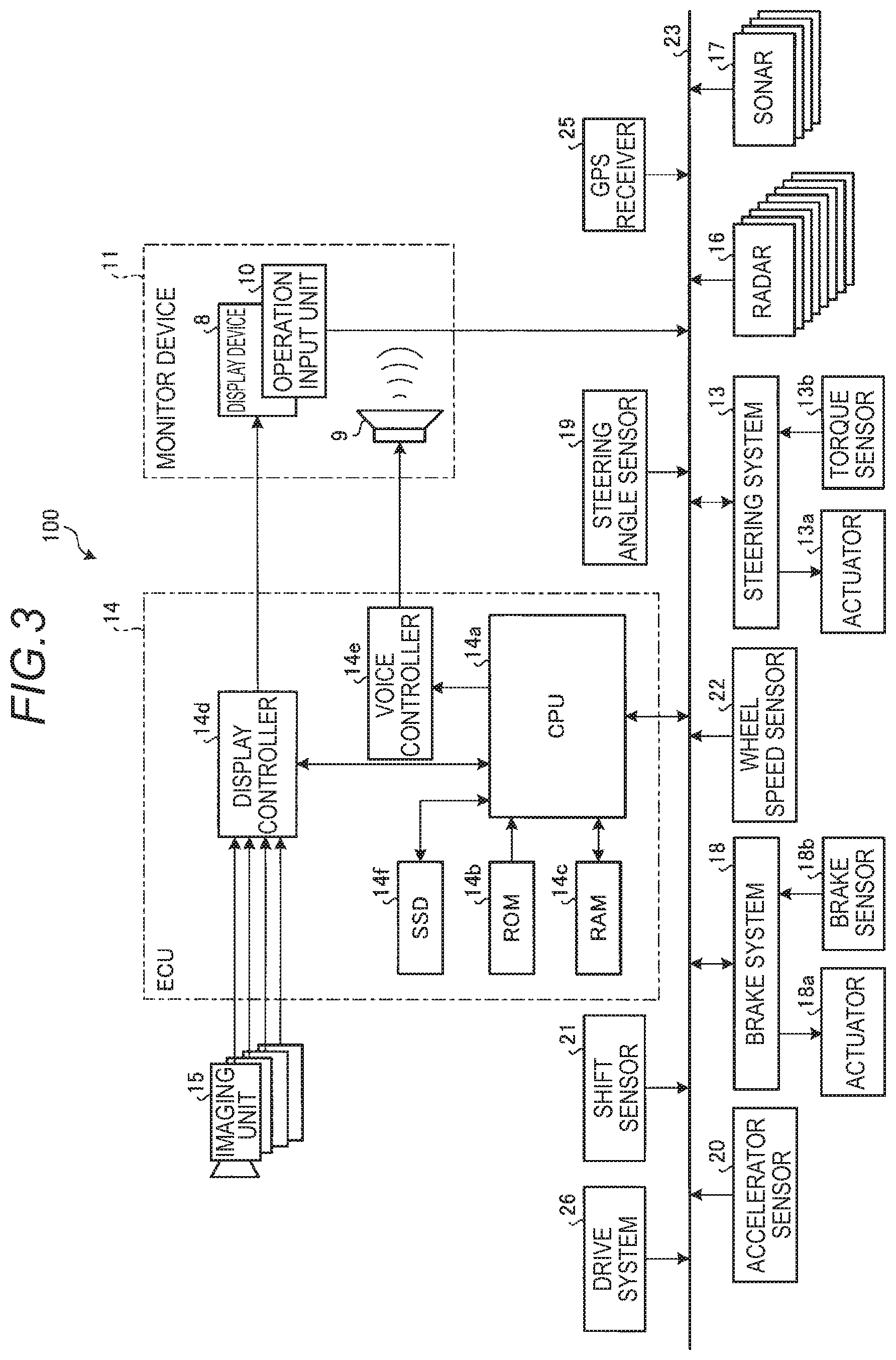 Patent US11787335 Figure 2 – Periphery monitoring device