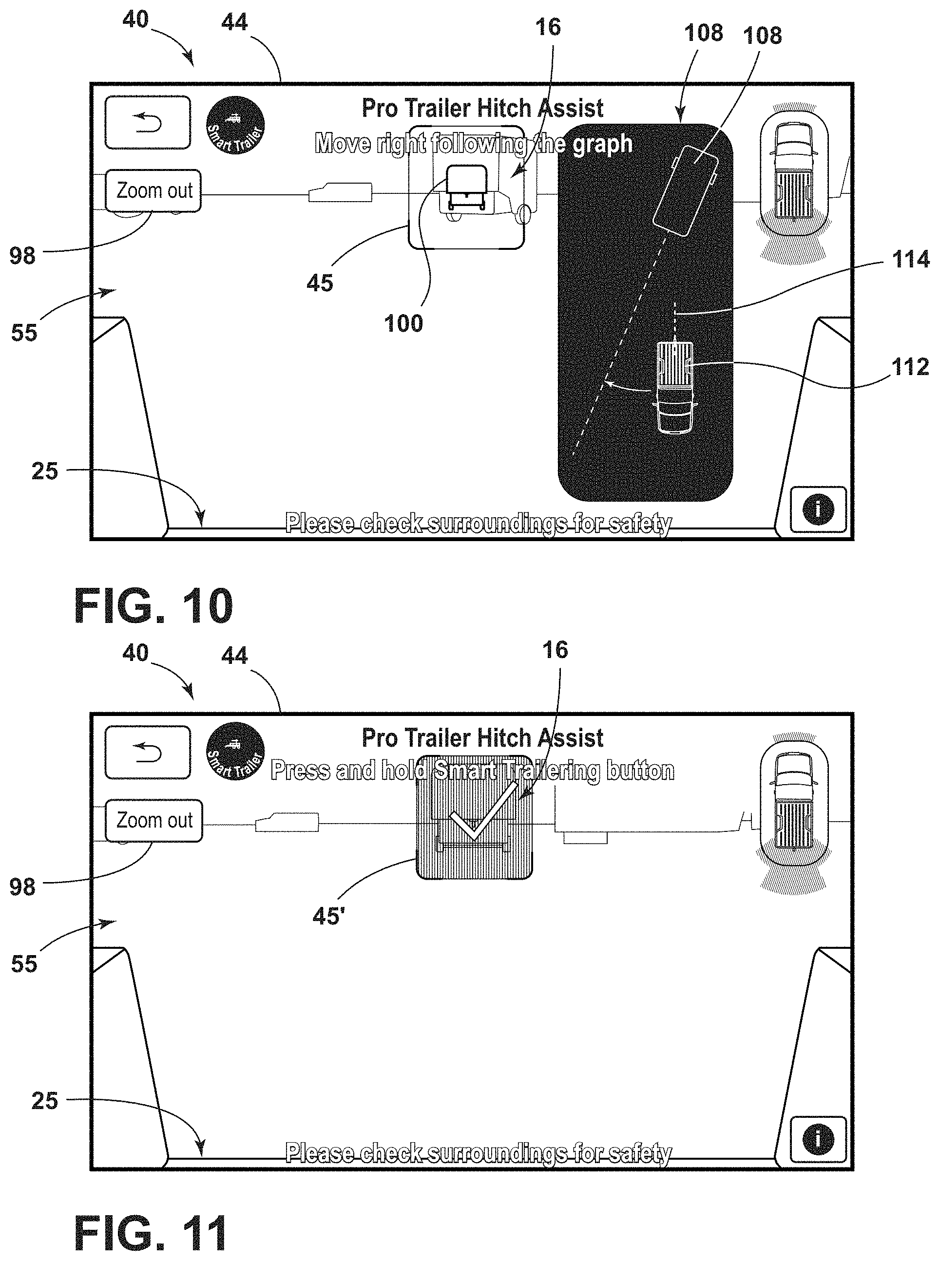 Patent US11787336 Figure 9 – Trailer hitching assistance system including trailer type identification and adaptive interface