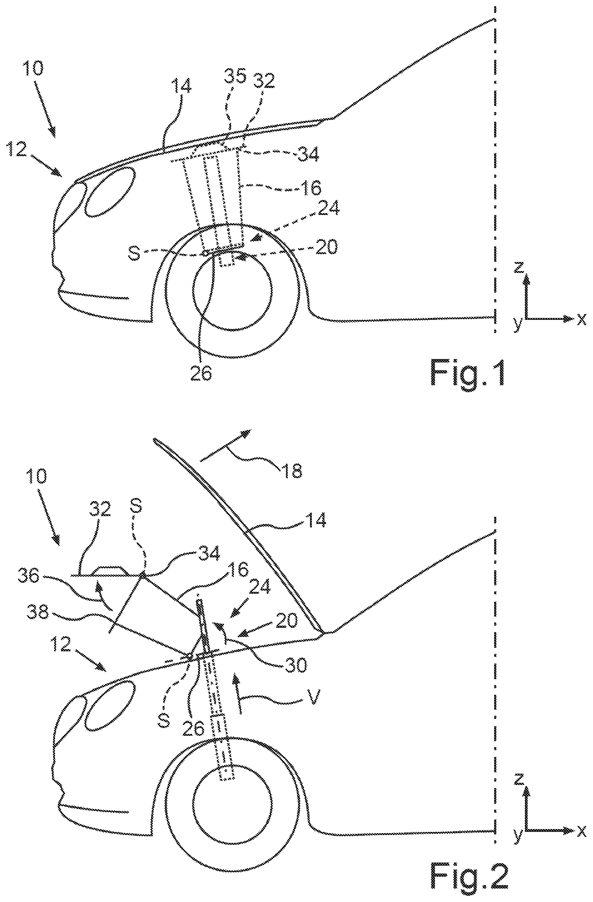 Patent US11787343 Figure 1 – Cargo space device for a front part of a motor vehicle