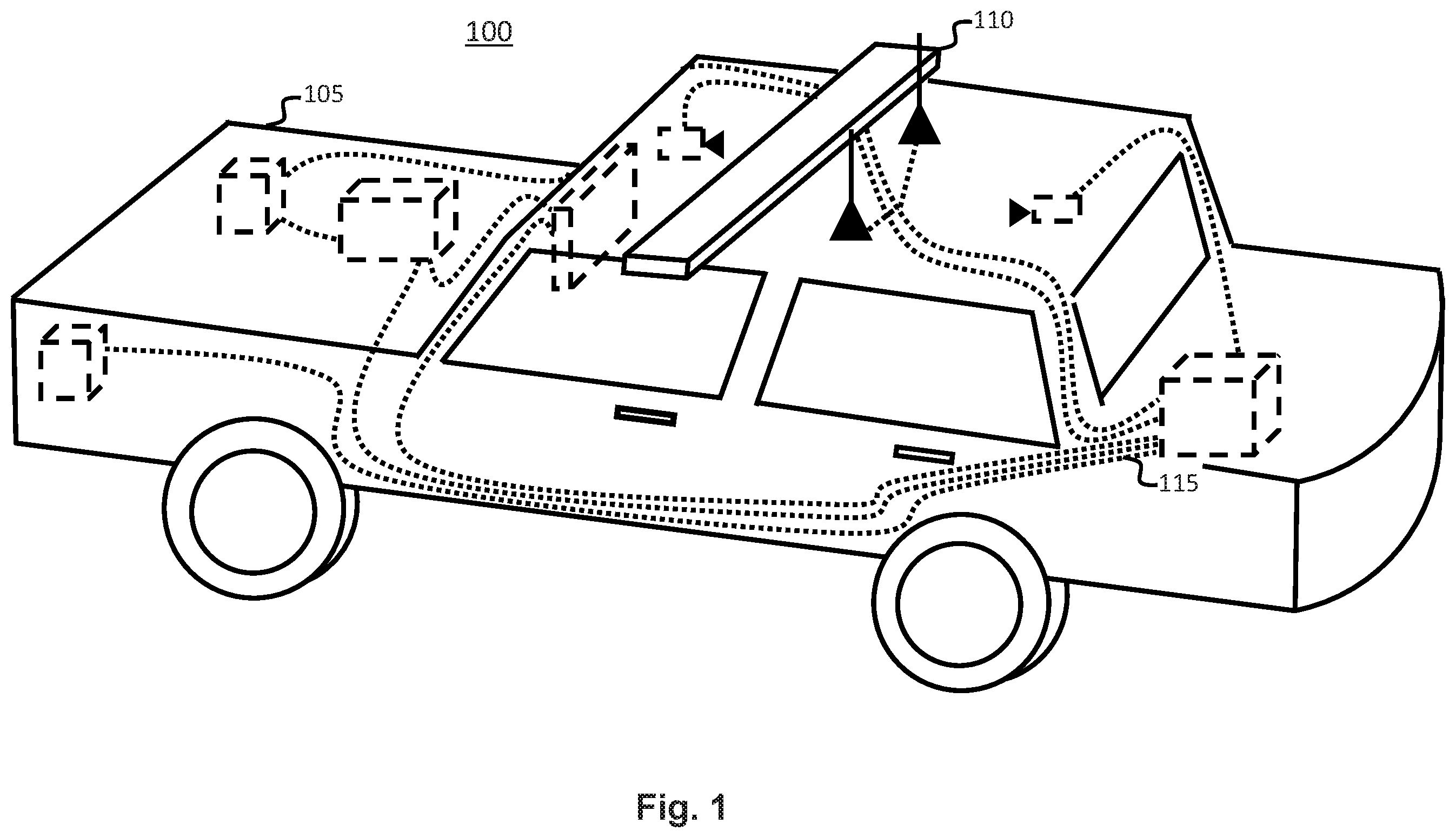 Patent US11787346 Figure 1 – Systems and methods for a housing equipment for a security vehicle