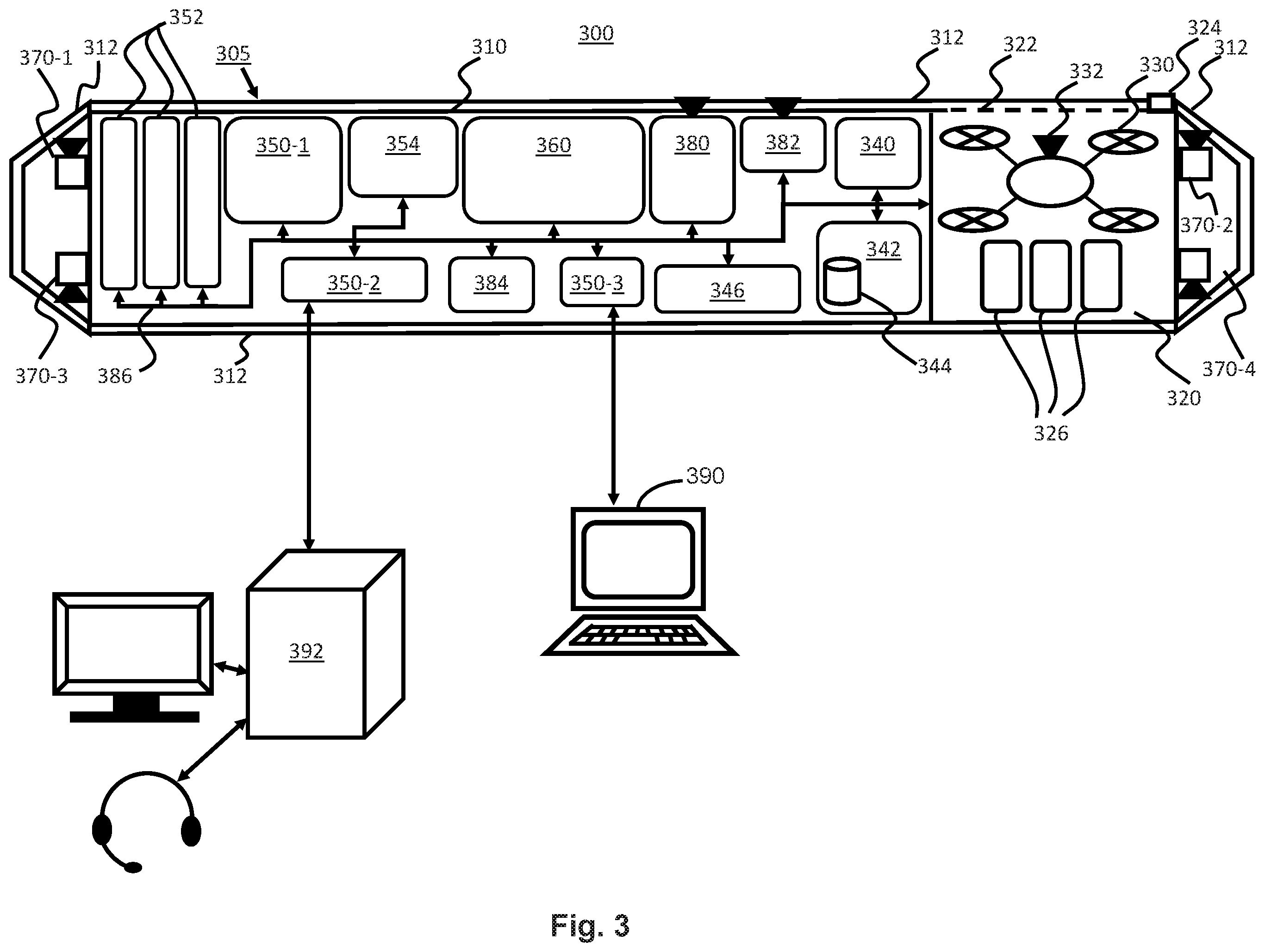 Patent US11787346 Figure 3 – Systems and methods for a housing equipment for a security vehicle