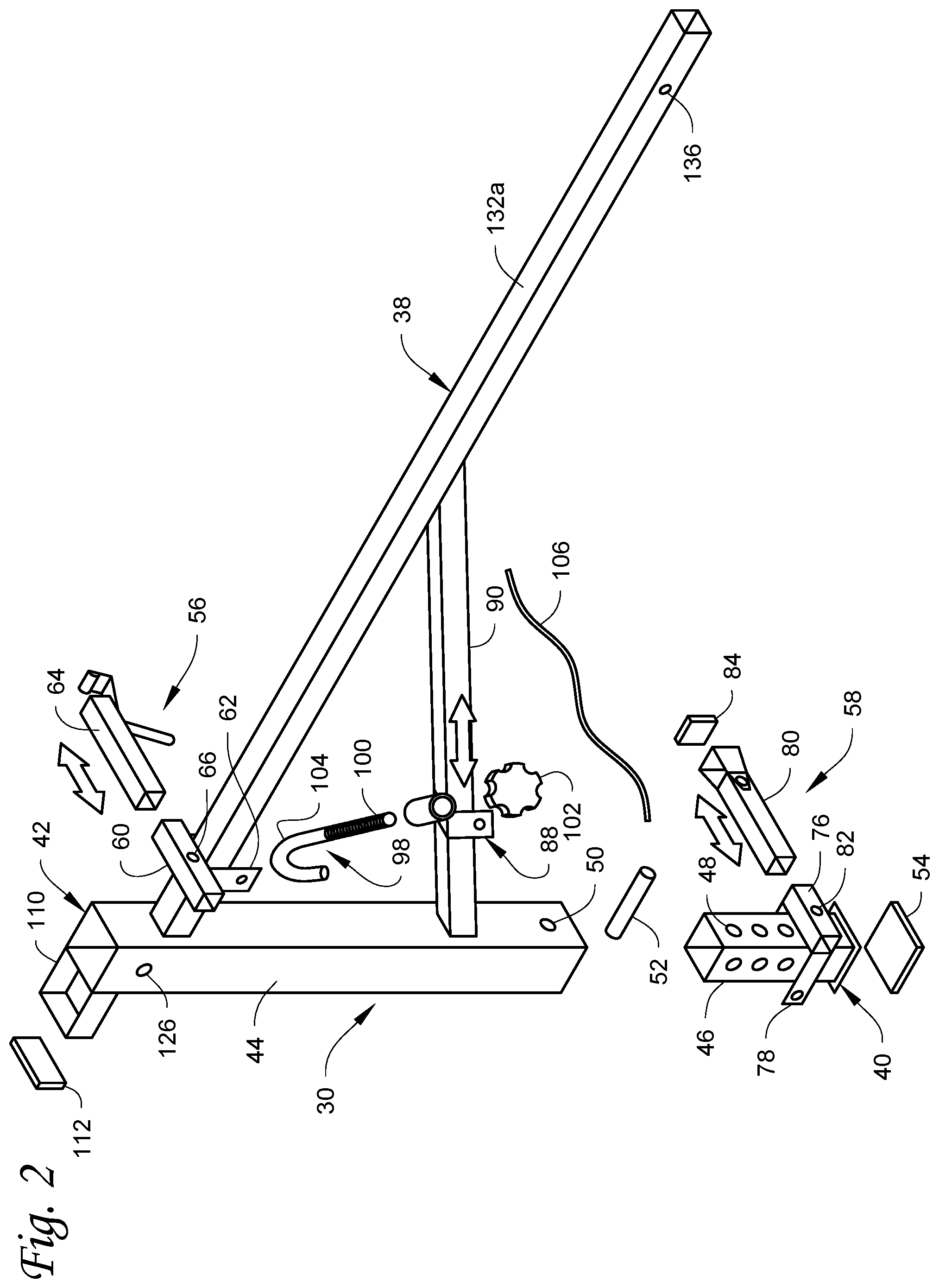 Patent US11787347 Figure 2 – Universal, no drill ladder rack