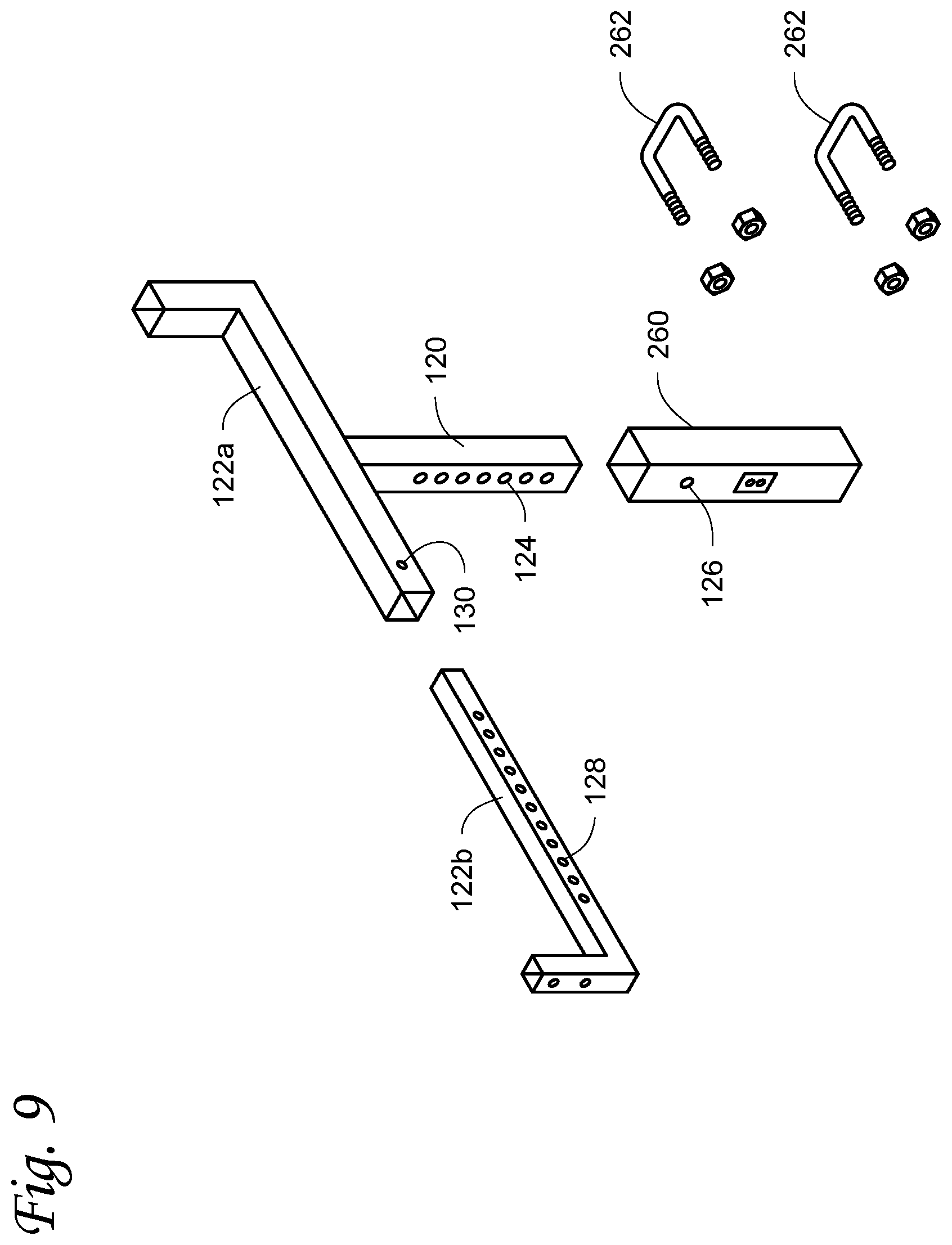 Patent US11787347 Figure 7 – Universal, no drill ladder rack