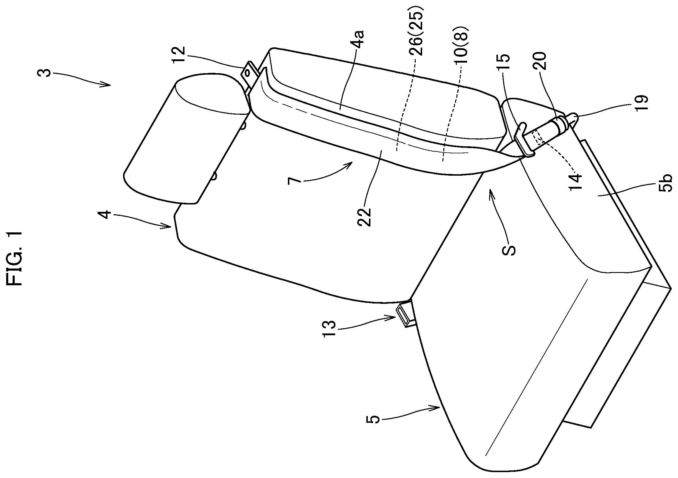 Patent US11787358 Figure 1 – Occupant protection device