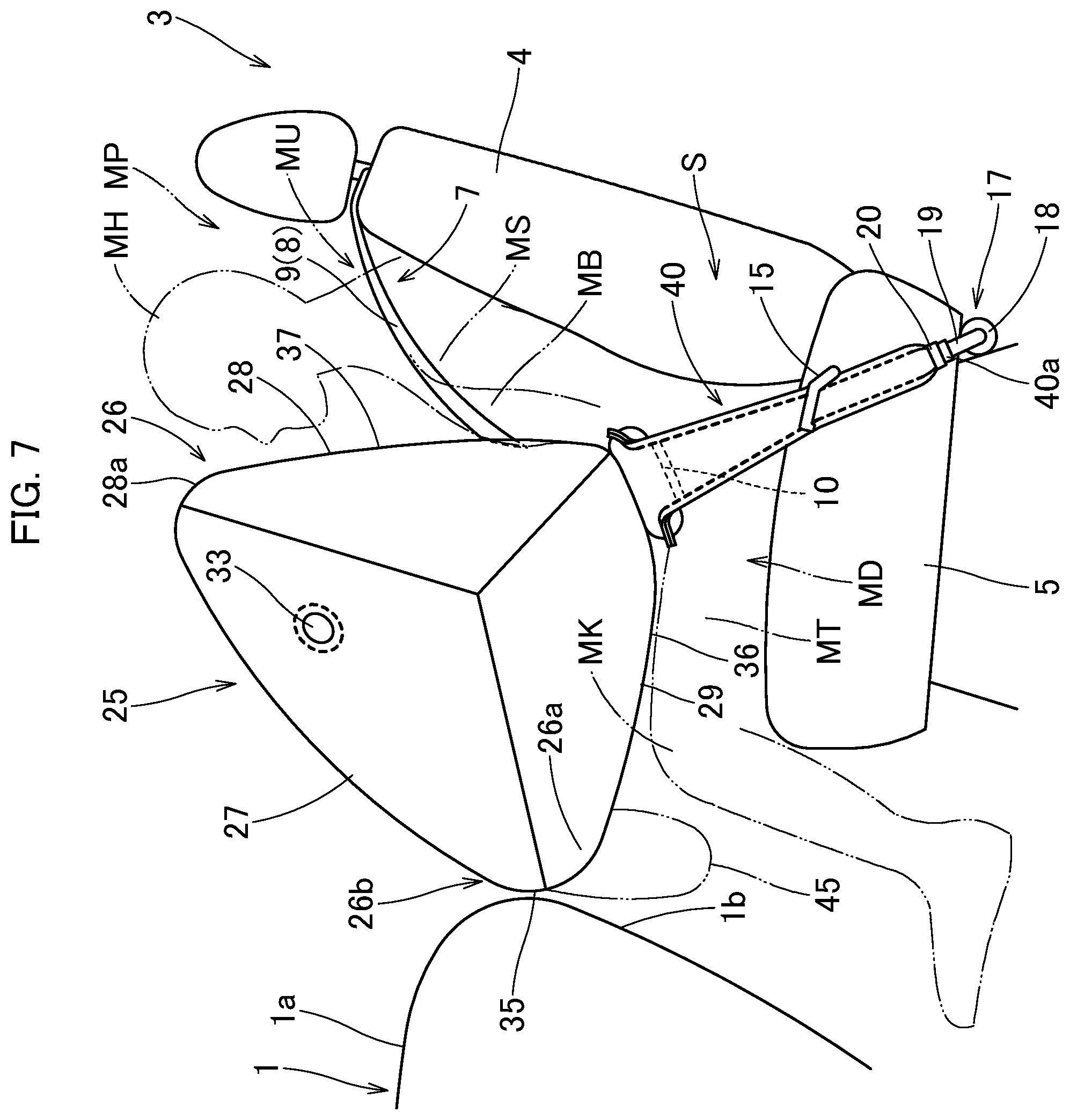 Patent US11787358 Figure 7 – Occupant protection device