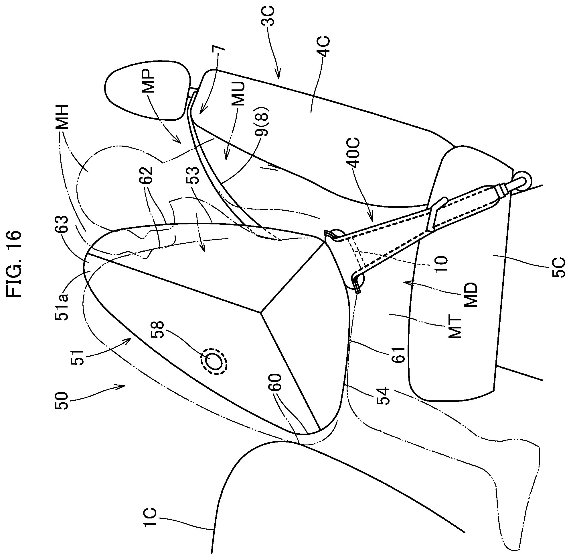 Patent US11787358 Figure 16 – Occupant protection device