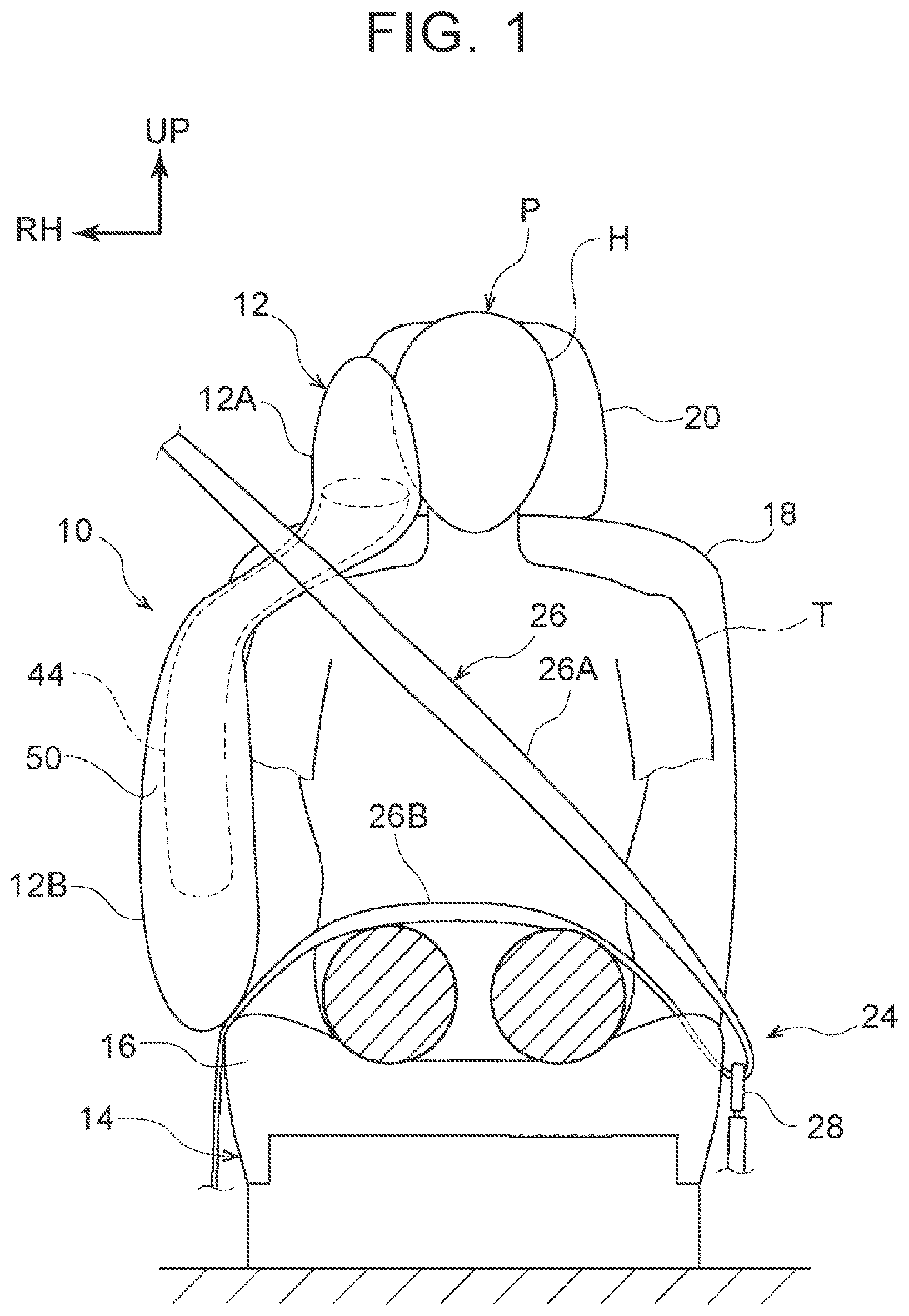 Patent US11787360 Figure 1 – Vehicle seat and method for folding side airbag