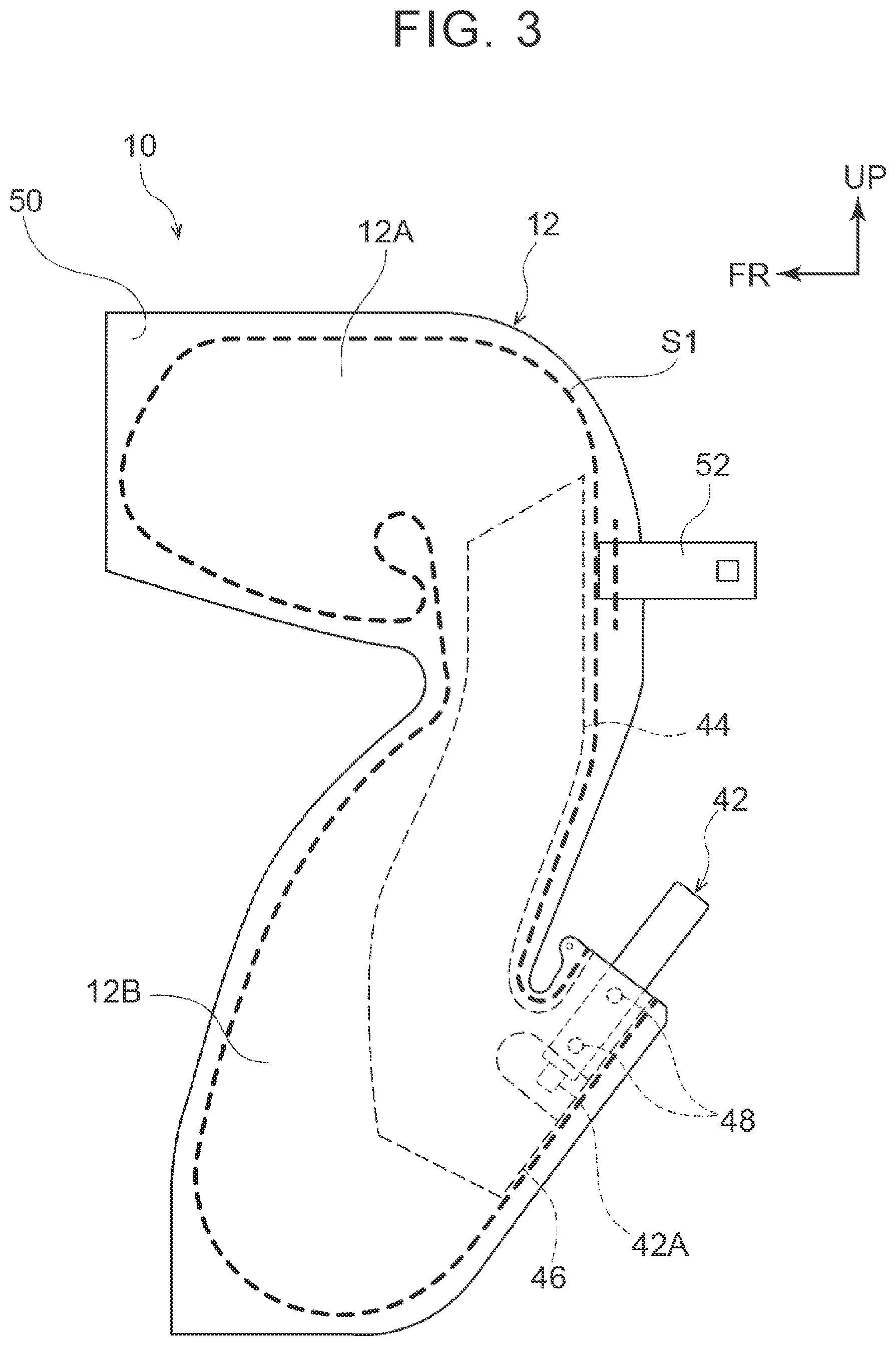 Patent US11787360 Figure 3 – Vehicle seat and method for folding side airbag