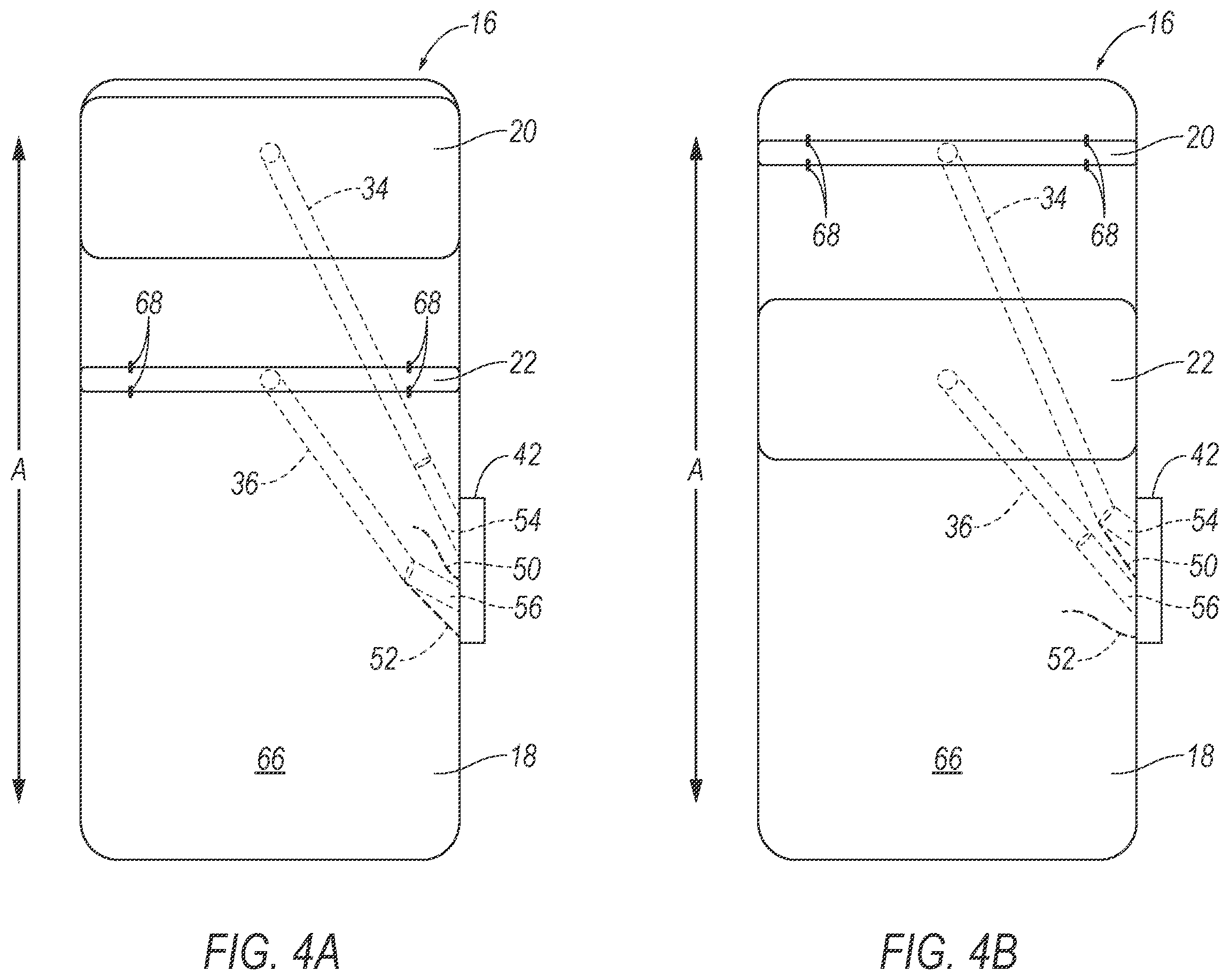 Patent US11787361 Figure 4 – Selectively inflatable airbag side chambers