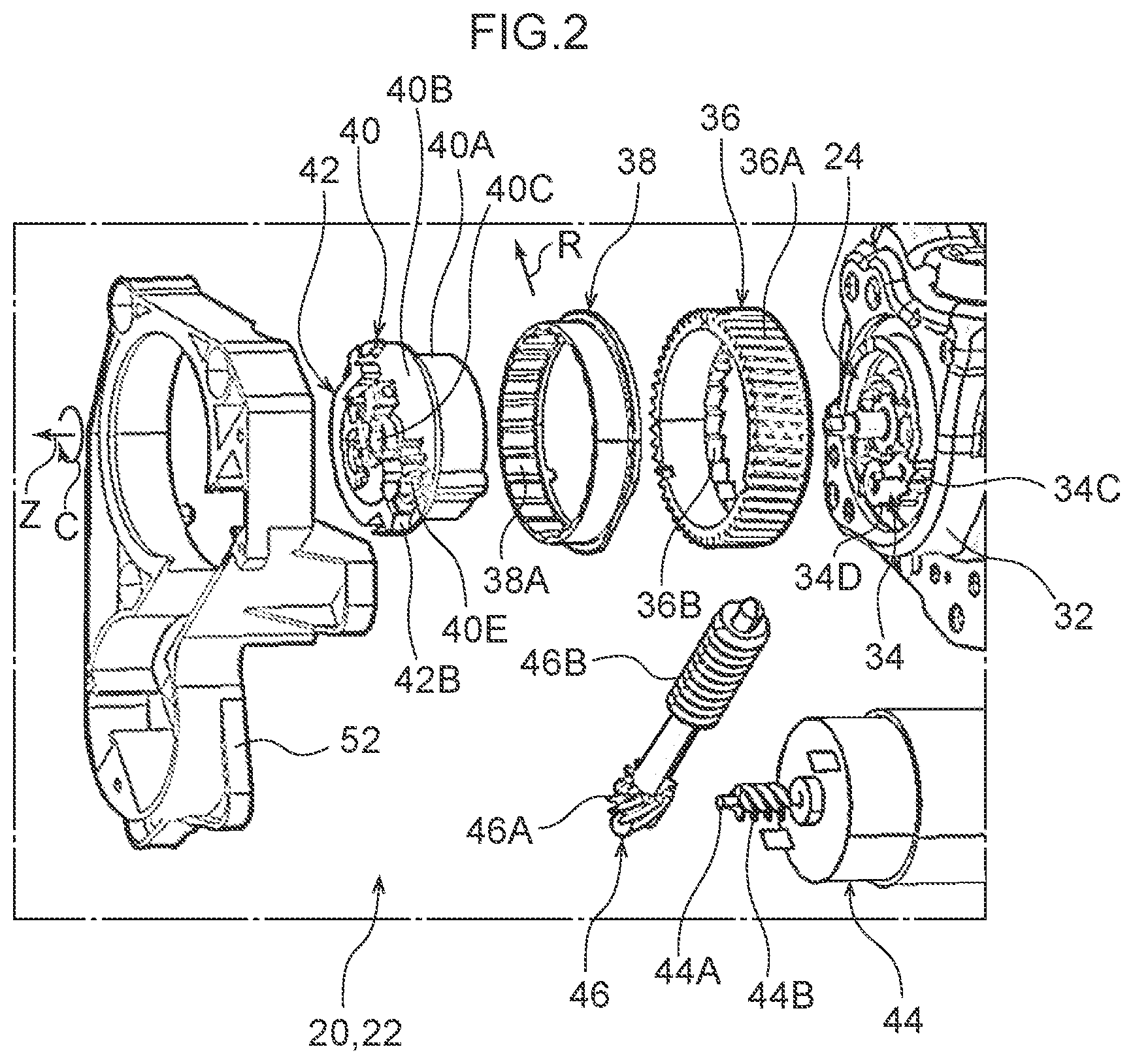Patent US11787363 Figure 2 – Webbing take-up device