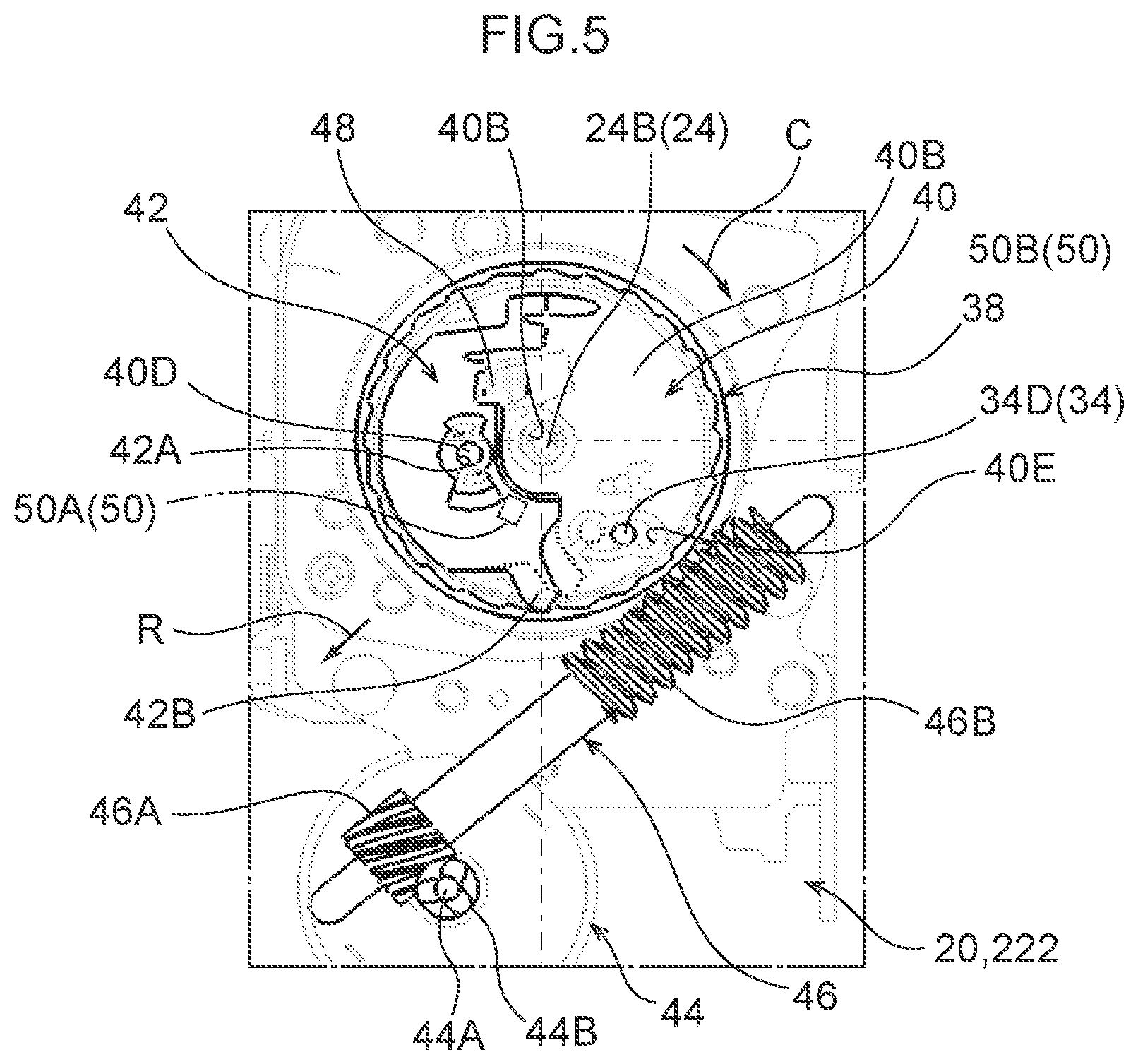 Patent US11787363 Figure 5 – Webbing take-up device