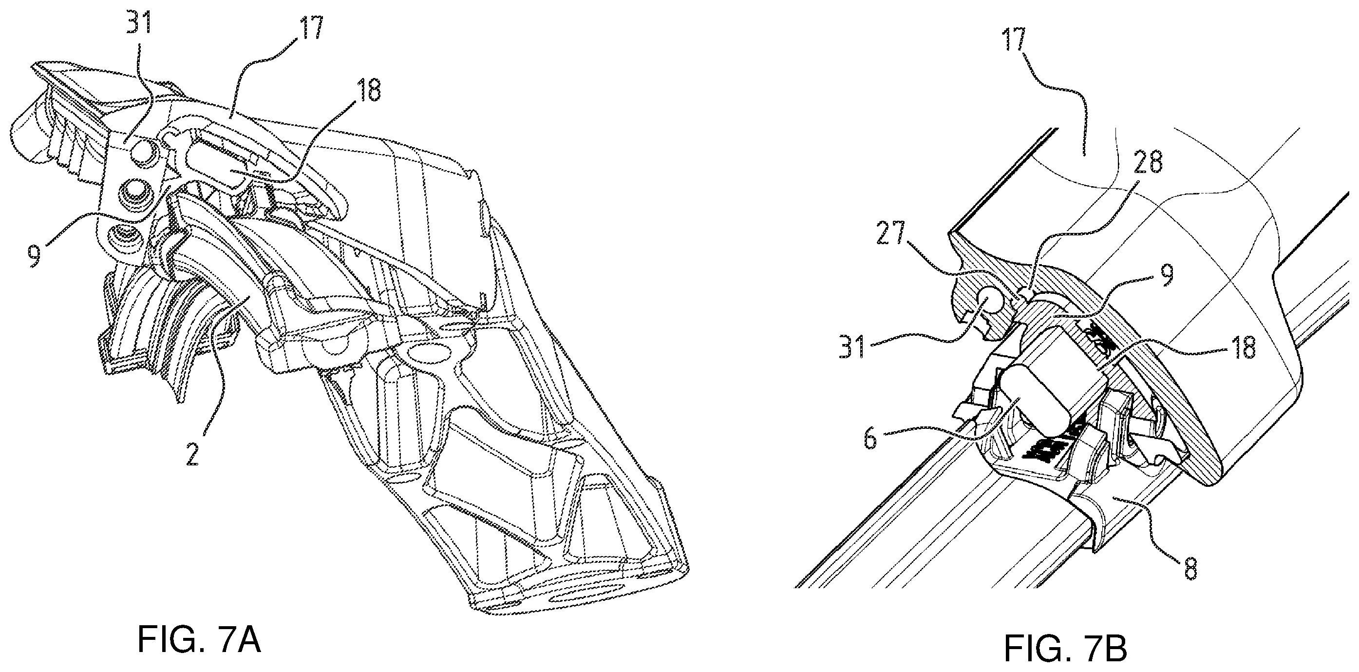 Patent US11787369 Figure 6 – Windscreen wiper device of the flat blade type