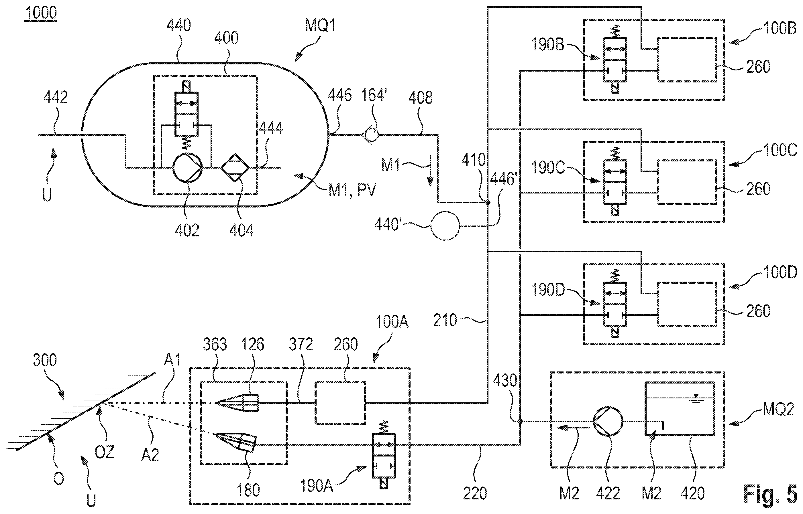 Patent US11787370 Figure 5 – Cleaning device, compressed-air system, vehicle and cleaning method