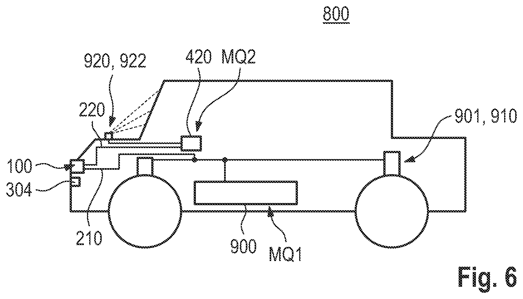 Patent US11787370 Figure 6 – Cleaning device, compressed-air system, vehicle and cleaning method