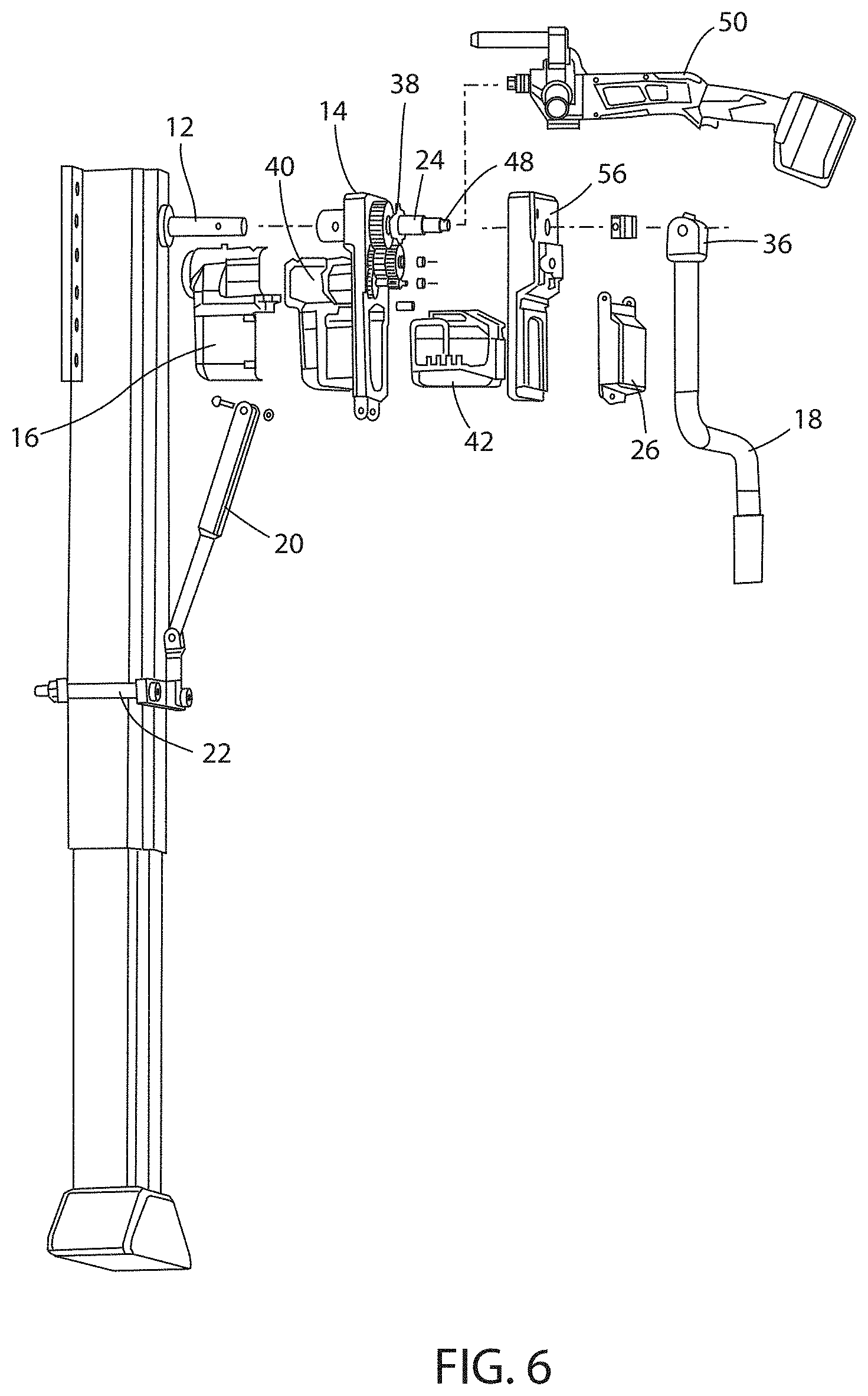 Patent US11787372 Figure 7 – Apparatus and method for lowering and raising a trailer