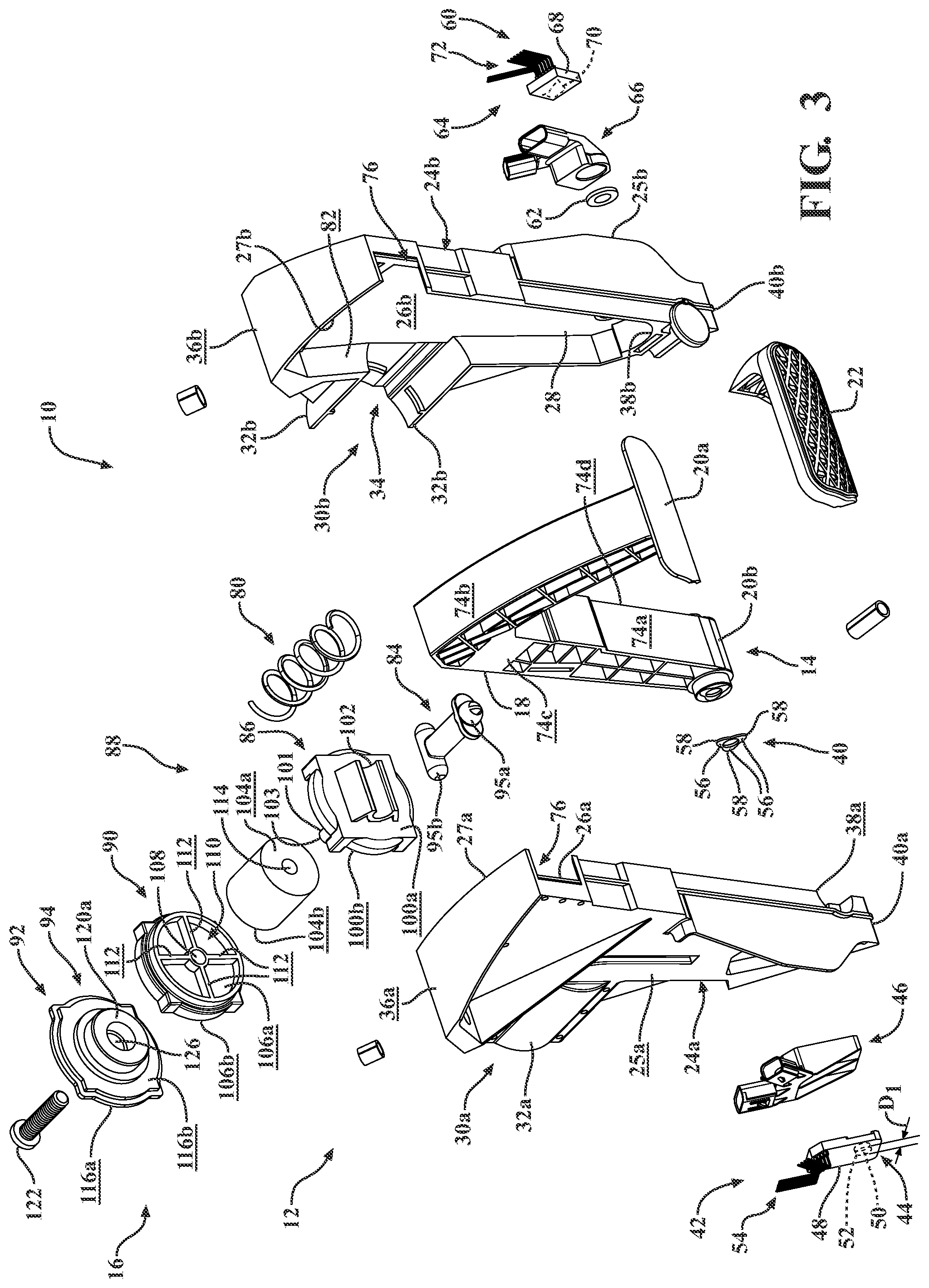 Patent US11787373 Figure 2 – Passive pedal force emulator pedal assembly