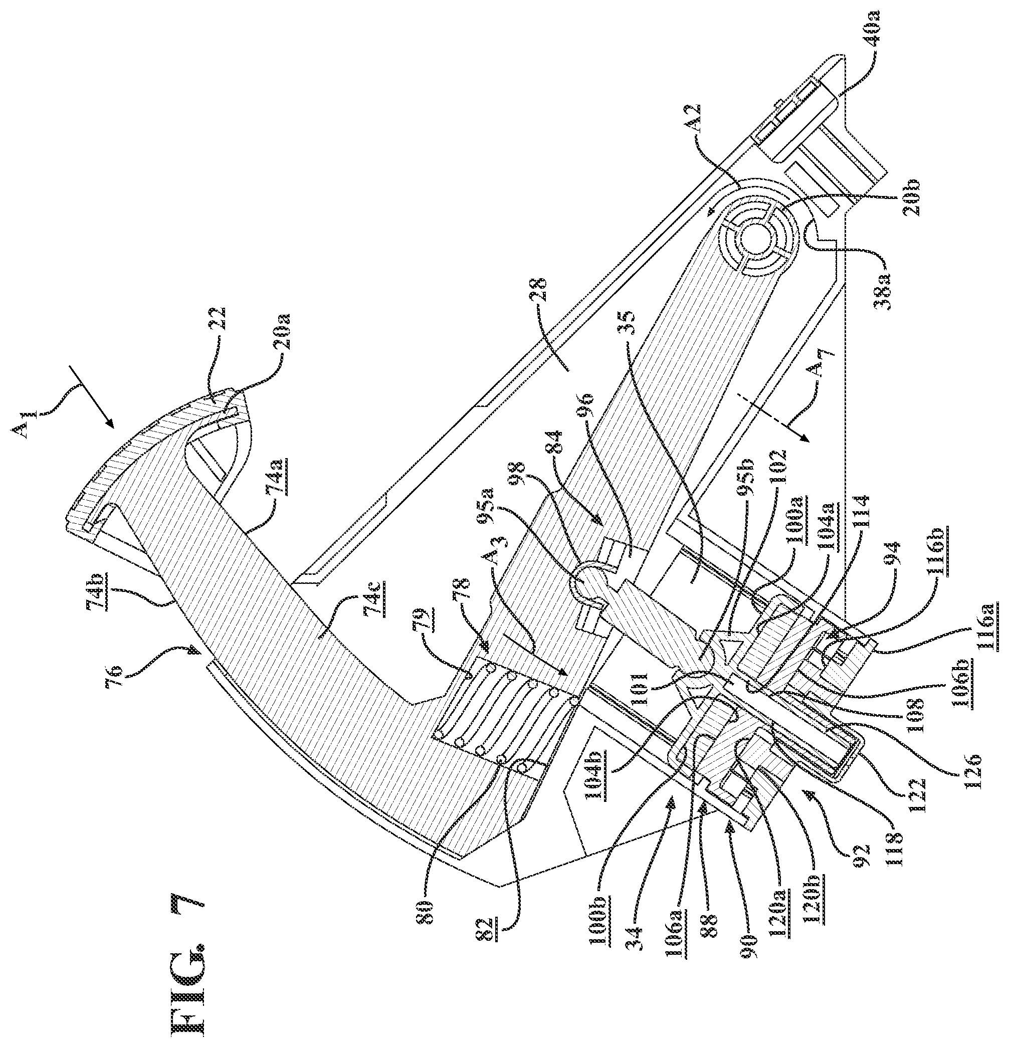 Patent US11787373 Figure 6 – Passive pedal force emulator pedal assembly