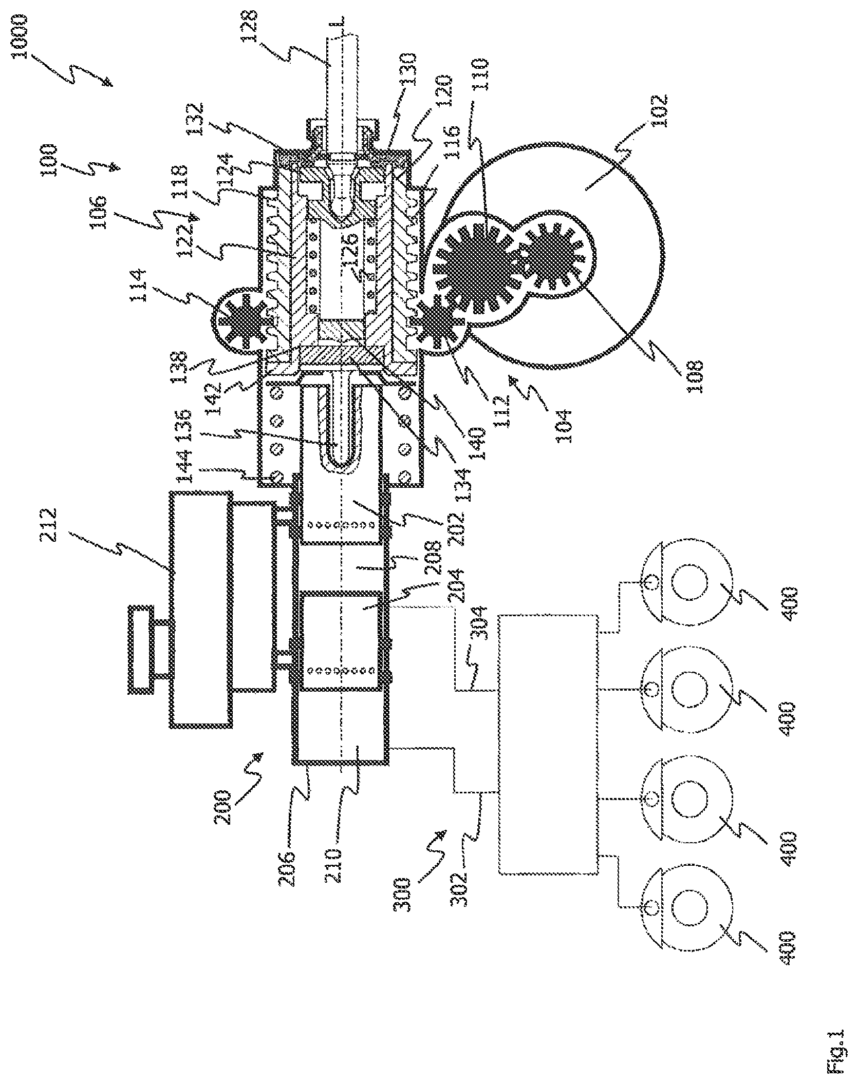 Patent US11787380 Figure 1 – Electromechanical brake booster comprising a damping element, vehicle brake system, assembly therefor and damping element