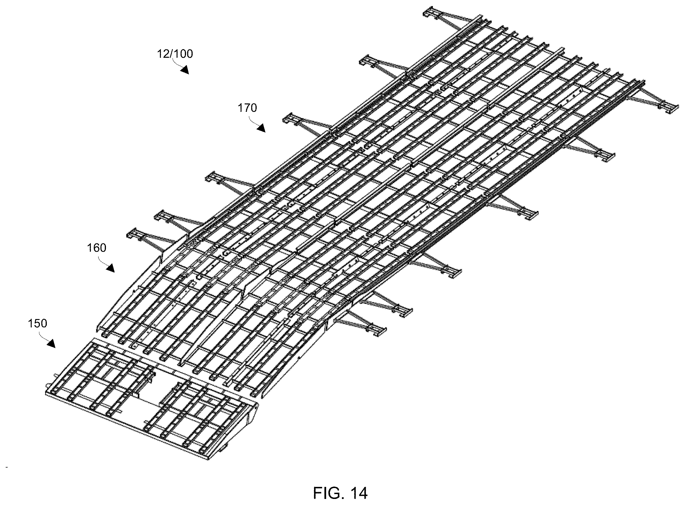 Patent US11787383 Figure 11 – Utilizing a multi-track cargo handling assembly on an amphibious air-cushion vehicle