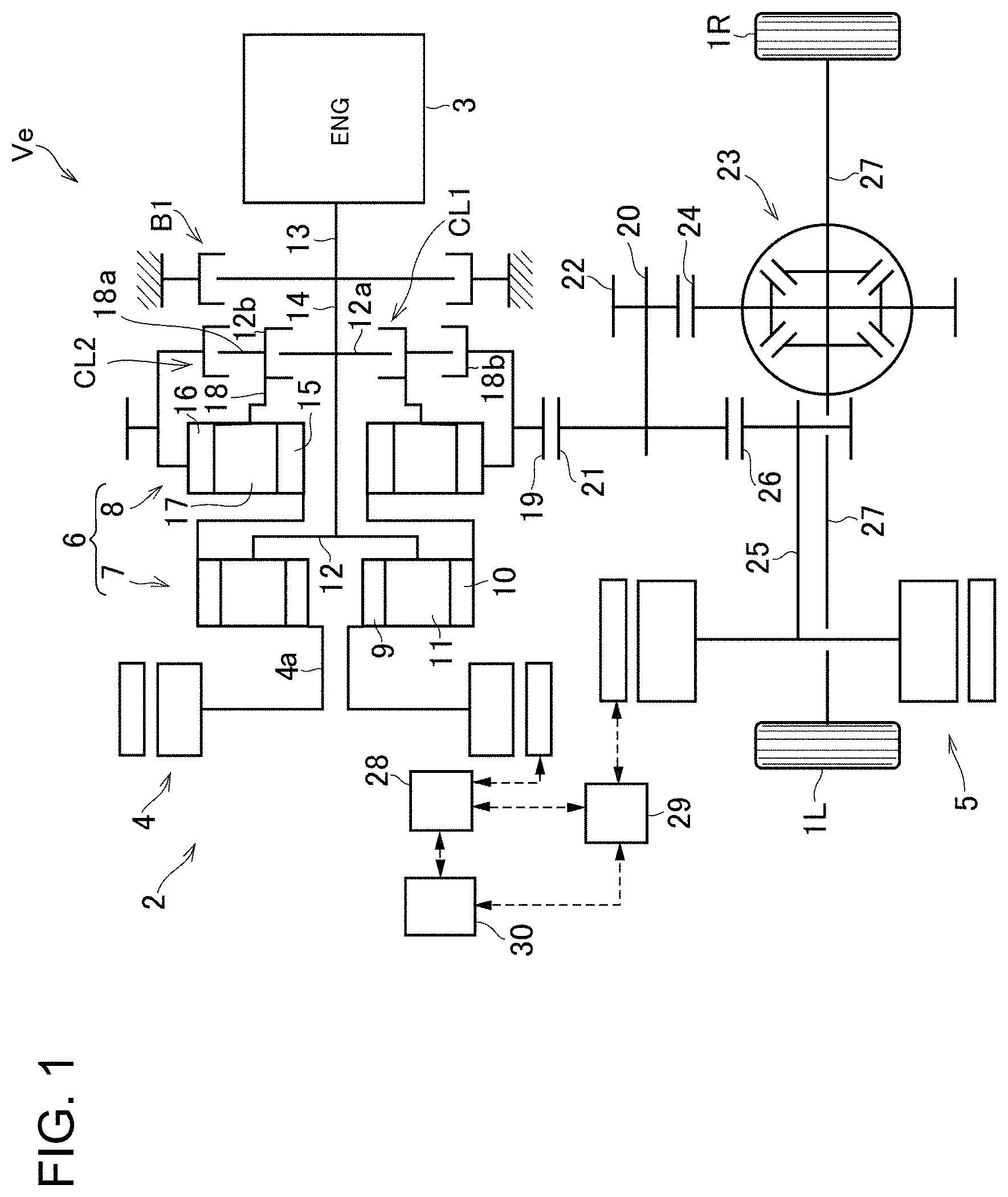 Patent US11787392 Figure 1 – Control system for hybrid vehicle