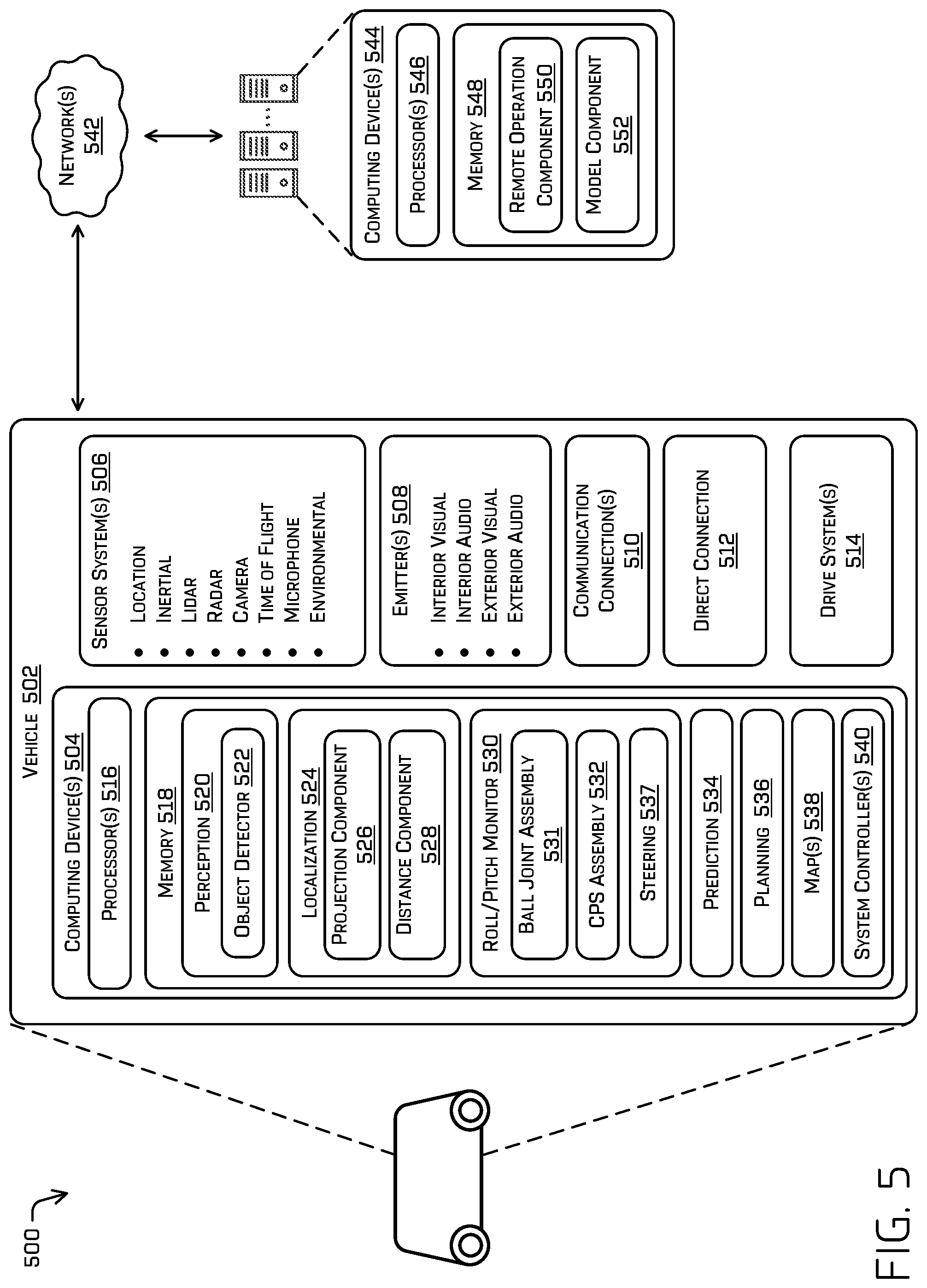 Patent US11787393 Figure 6 – Determining vehicle ride height using a ball joint sensor