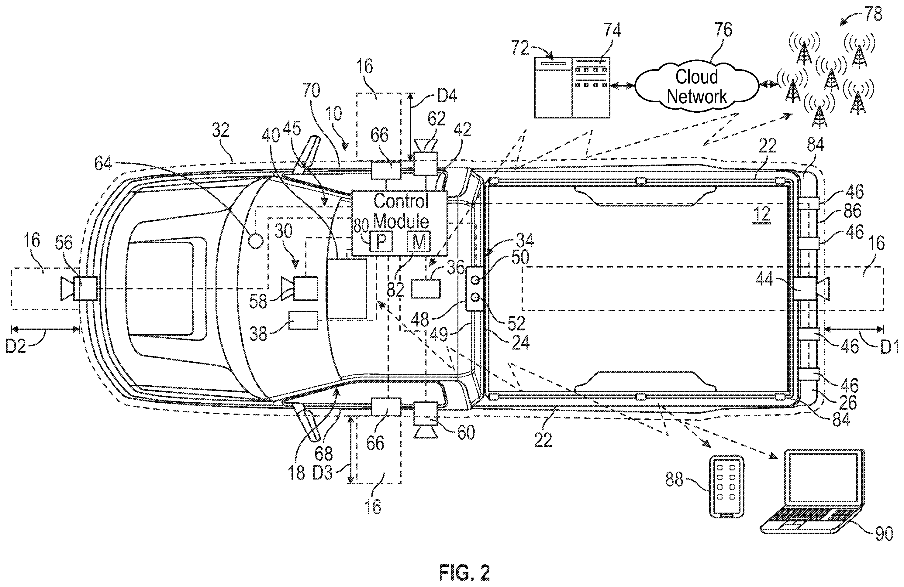Patent US11787397 Figure 2 – Vehicle cargo management systems