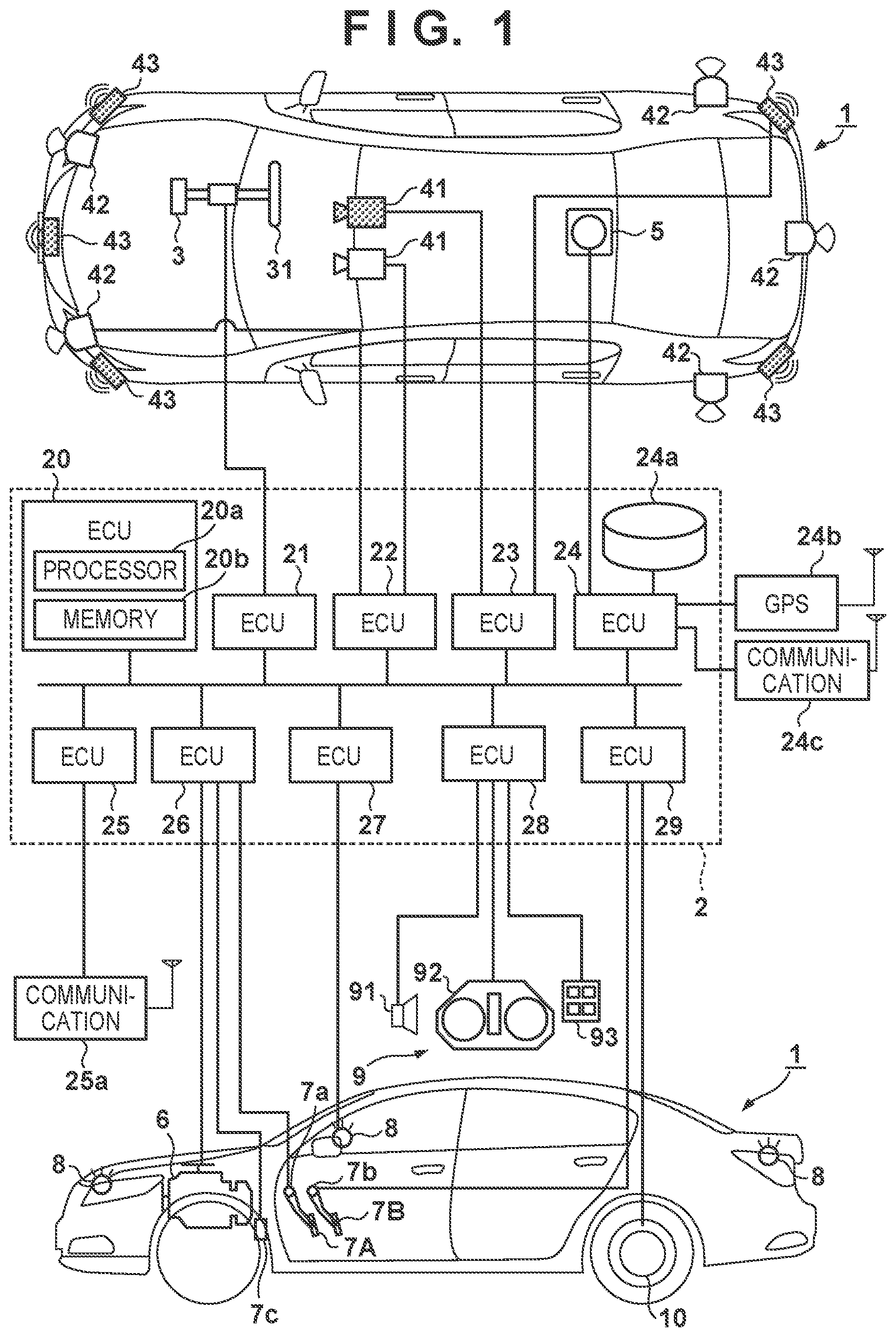 Patent US11787399 — Vehicle and control apparatus thereof — Figure 1