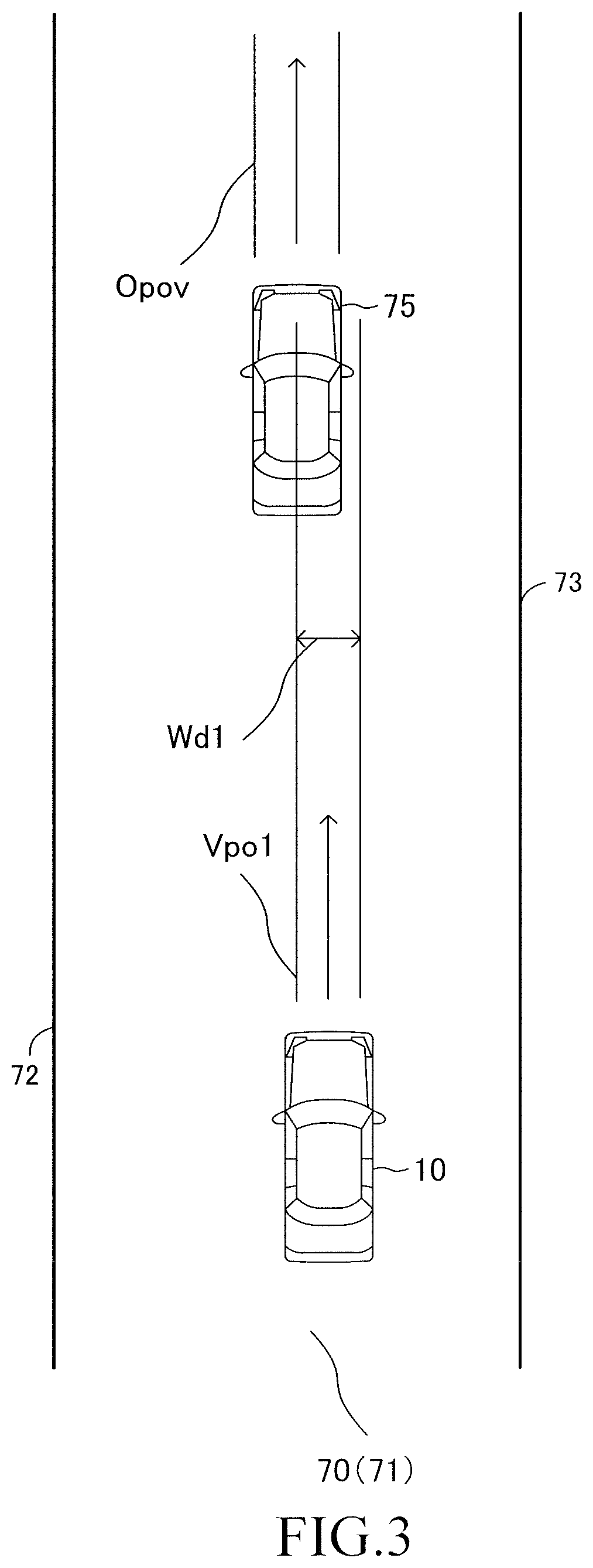 Patent US11787401 Figure 3 – Collision avoidance support device