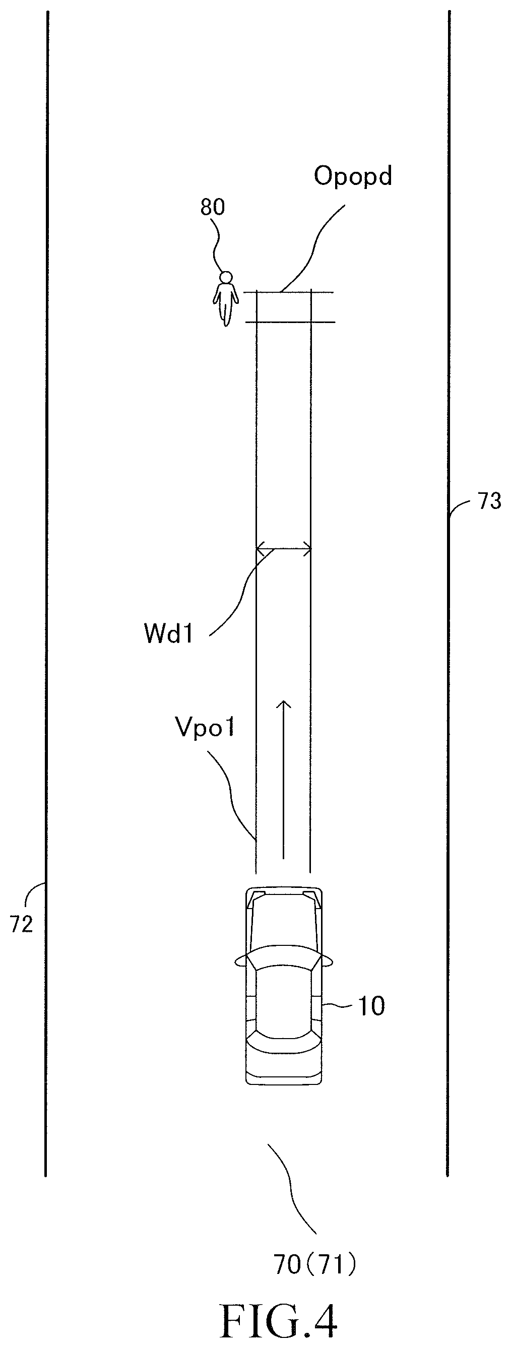 Patent US11787401 Figure 4 – Collision avoidance support device