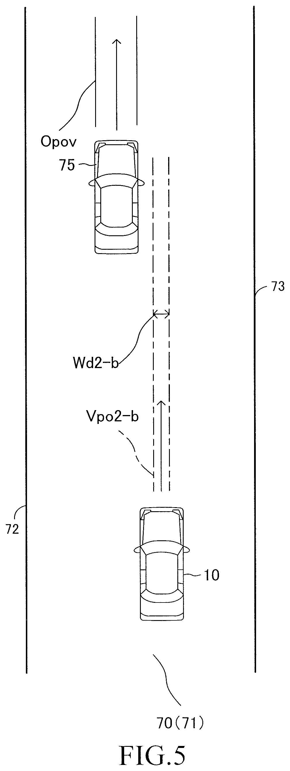 Patent US11787401 Figure 5 – Collision avoidance support device