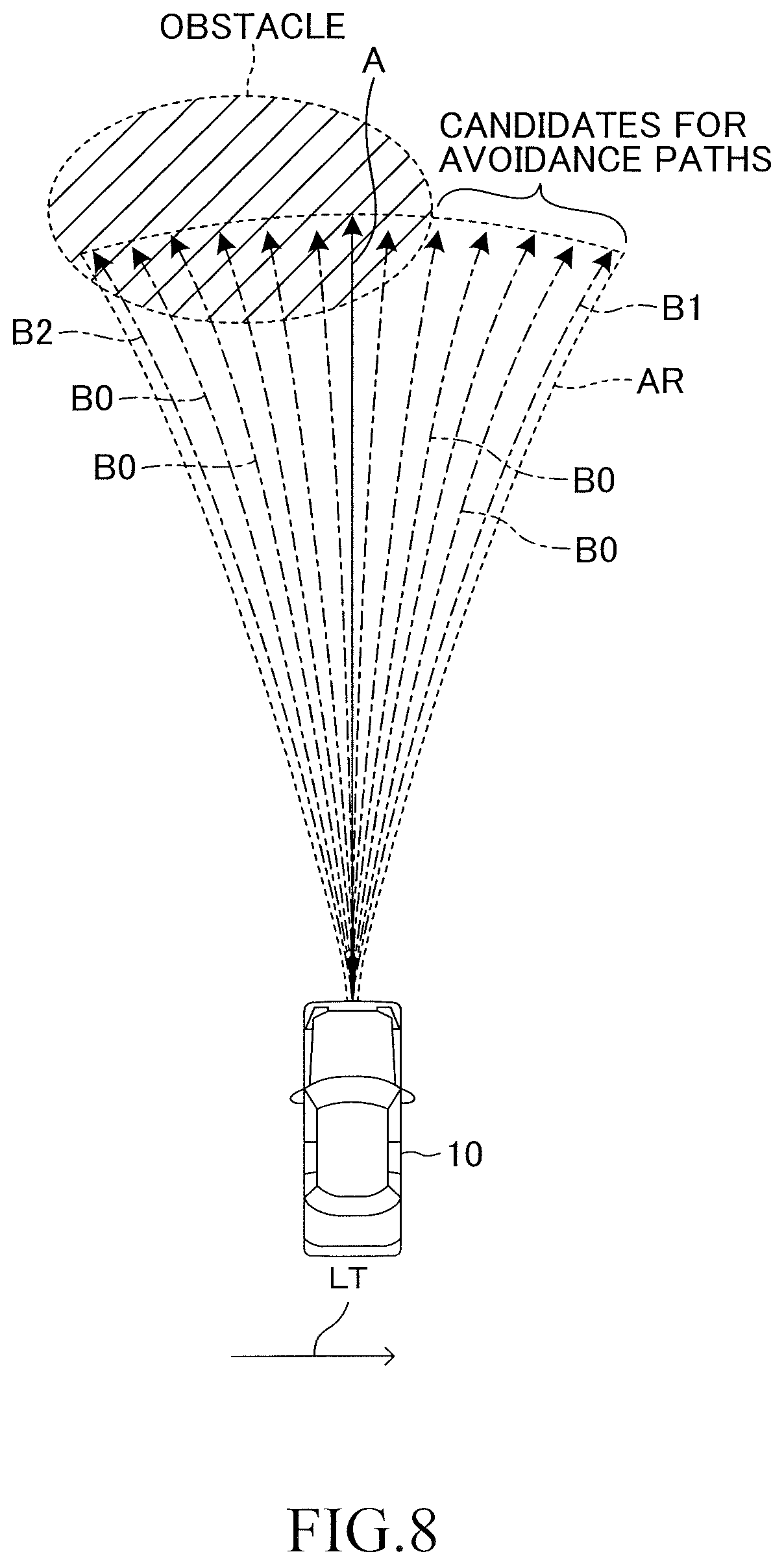 Patent US11787401 Figure 8 – Collision avoidance support device