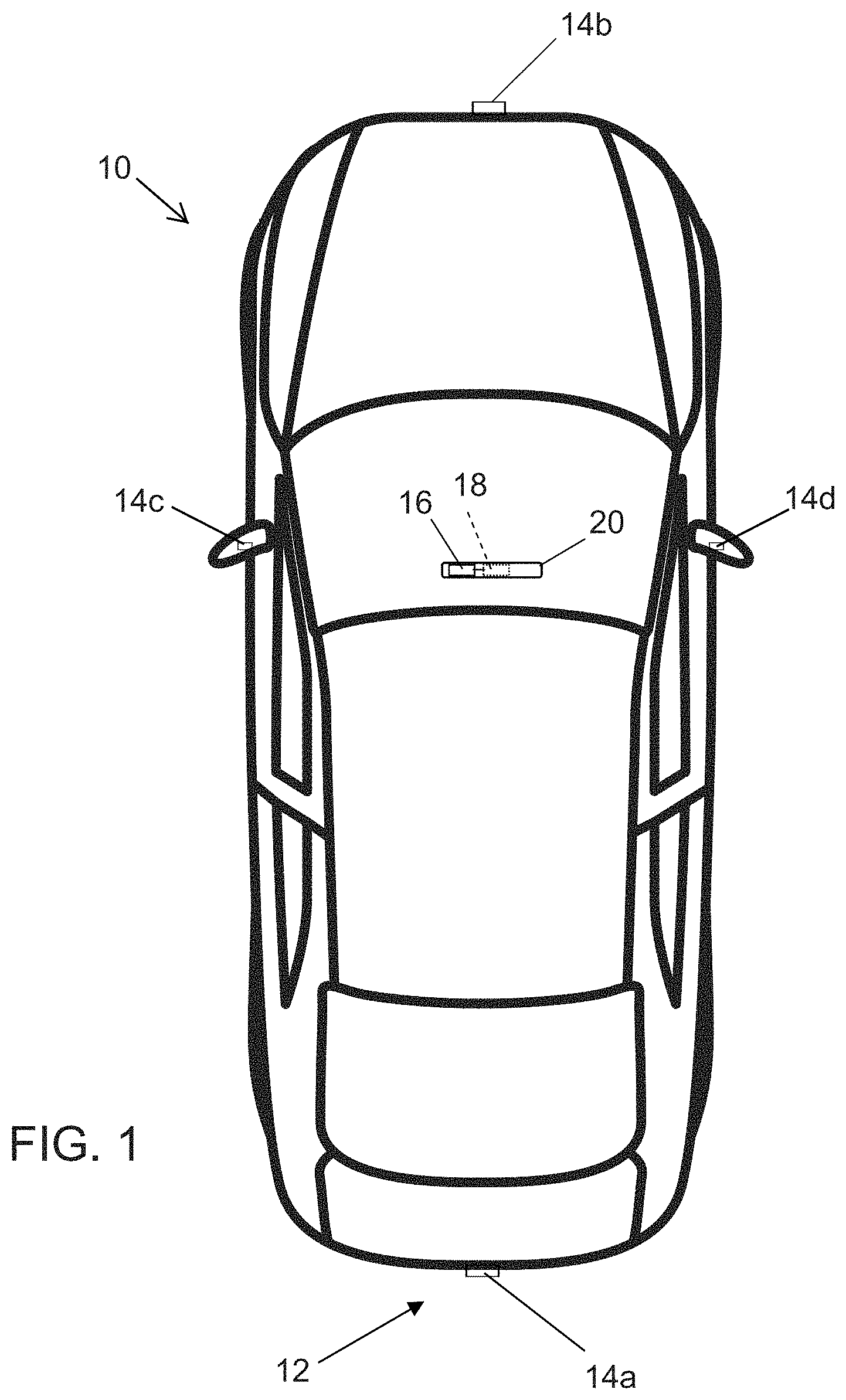 Patent US11787402 Figure 1 – Vehicle collision avoidance system with enhanced pedestrian avoidance