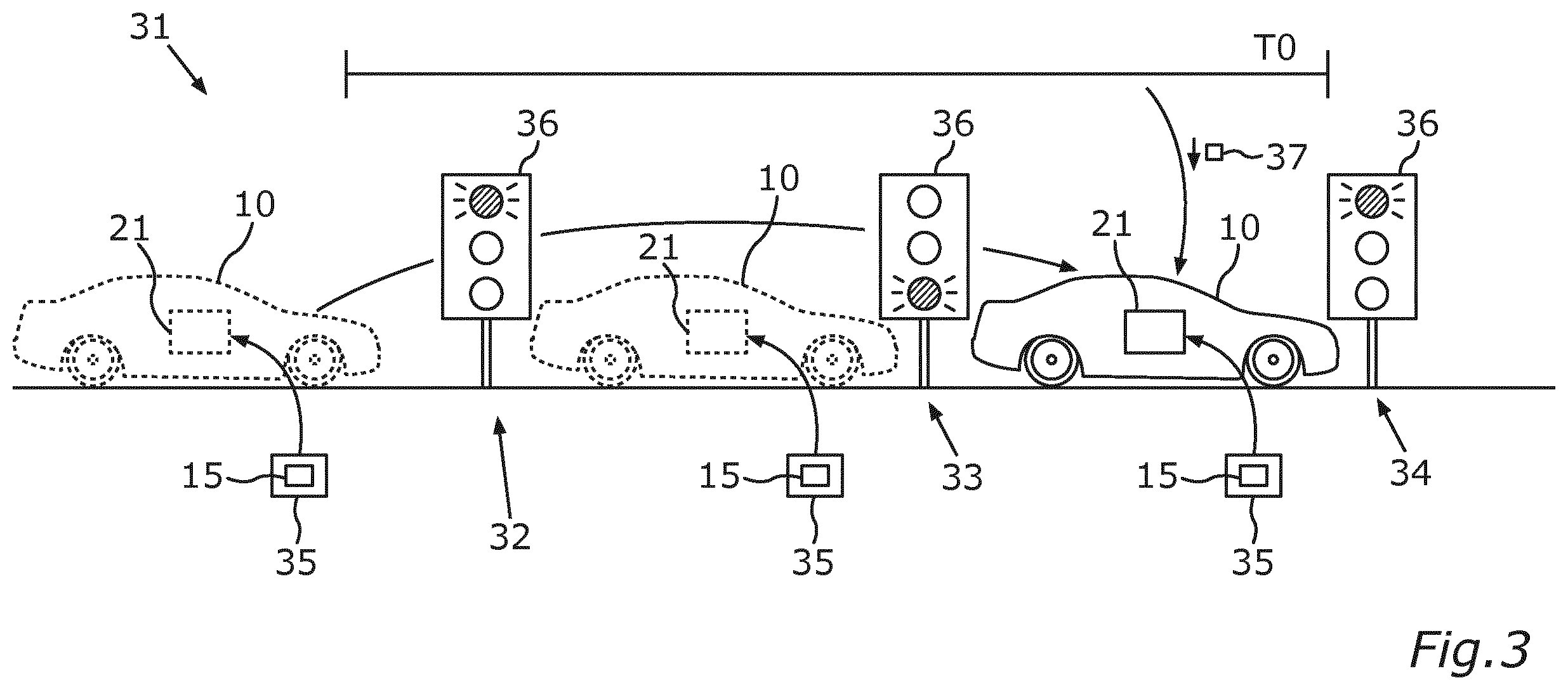 Patent US11787406 Figure 3 – Operating a control device of a motor vehicle in order to predict a next stopping procedure
