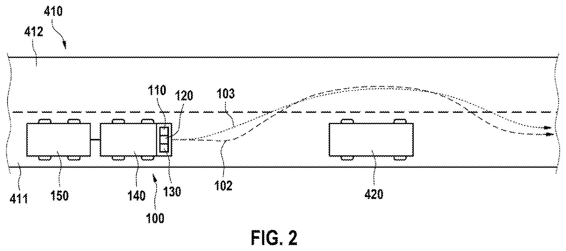 Patent US11787443 Figure 2 – Use of a load distribution of an automated utility vehicle for trajectory planning and trajectory control adapted in a situation-dependent fashion