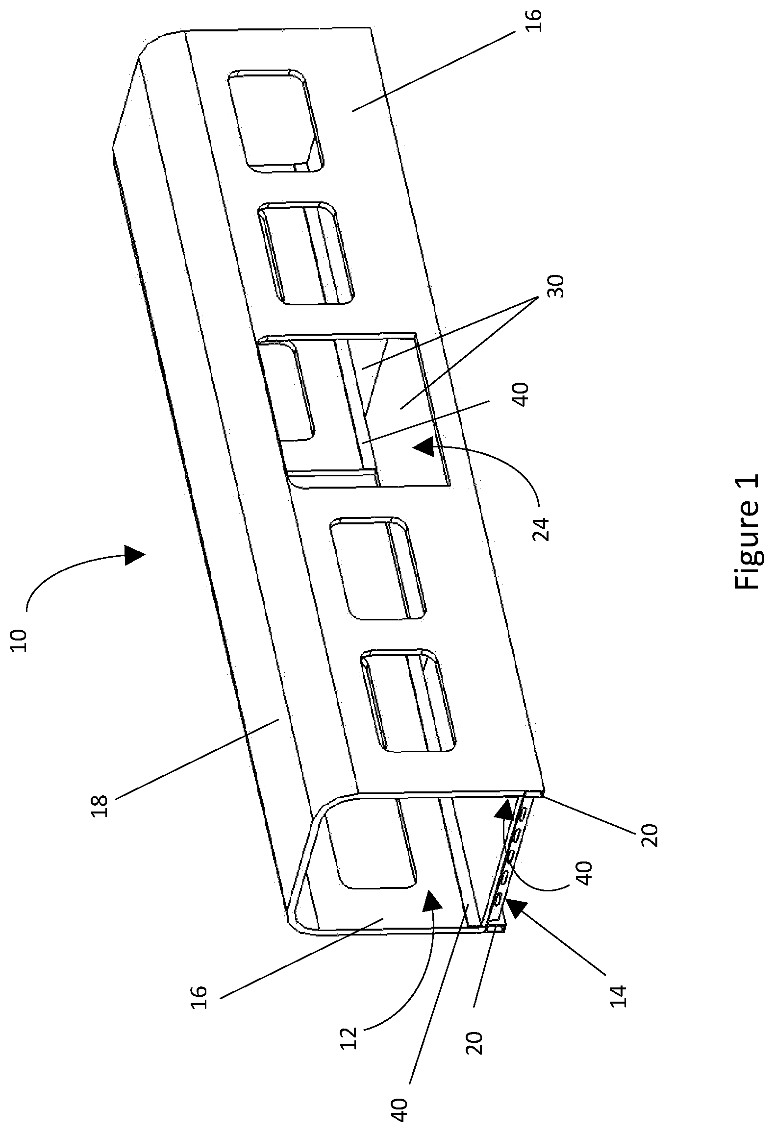 Patent US11787449 — Floor structure of a rail vehicle and method of manufacturing such floor structure — Figure 1