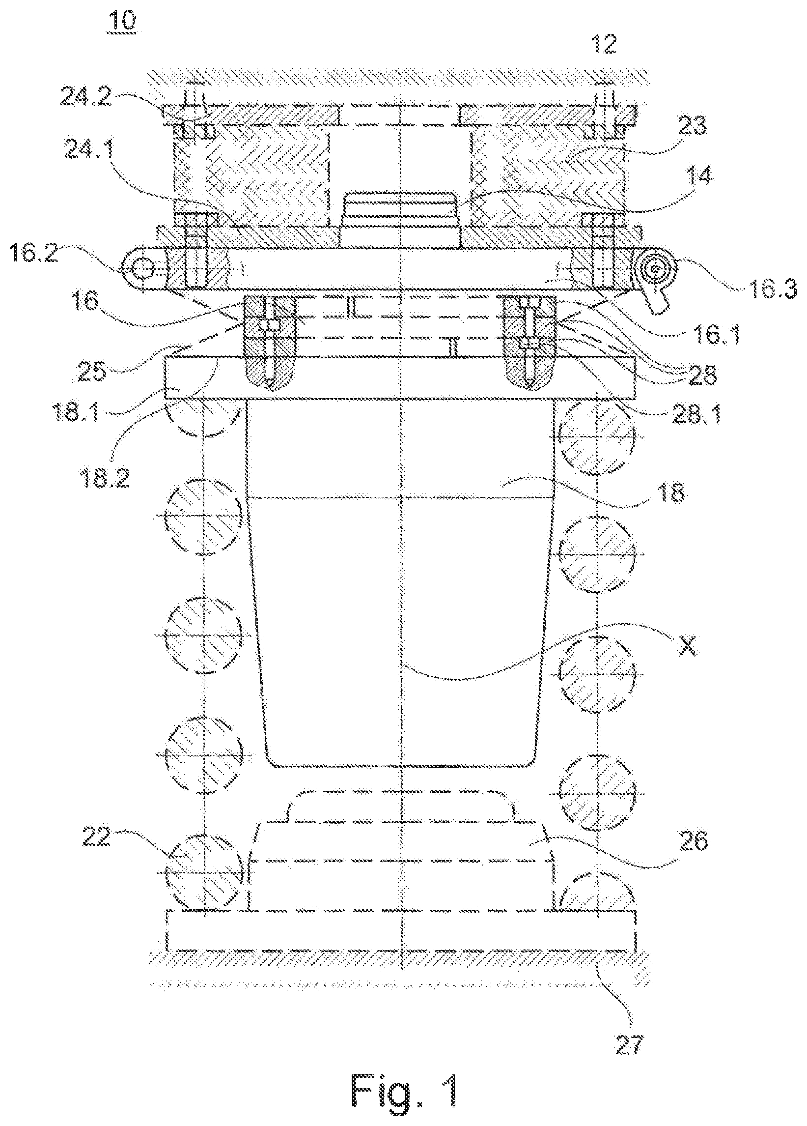 Patent US11787450 Figure 1 – Level control system for adjusting the level of a vehicle, in particular a rail vehicle