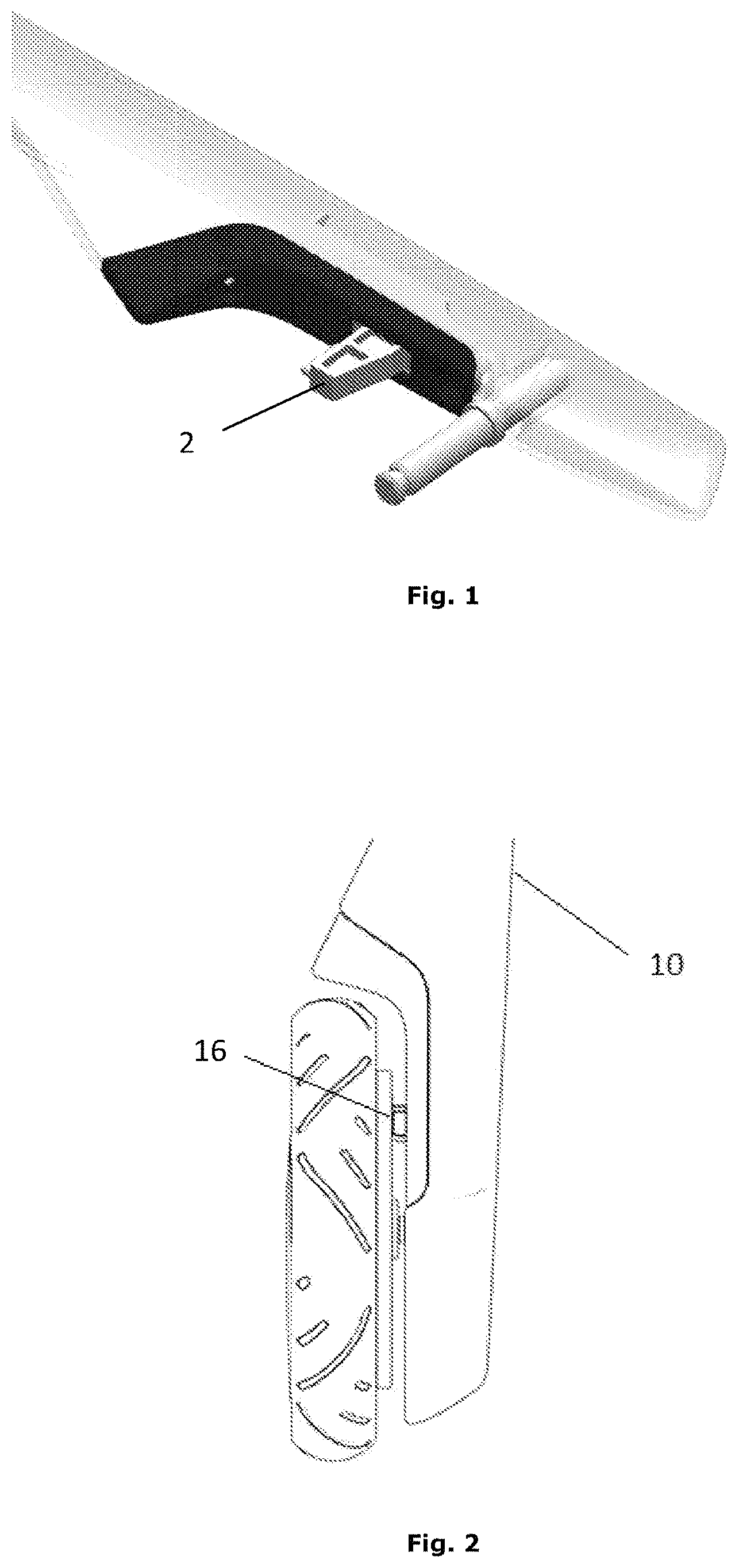 Patent US11787459 Figure 1 – Wire activated rim brake system for a rollator