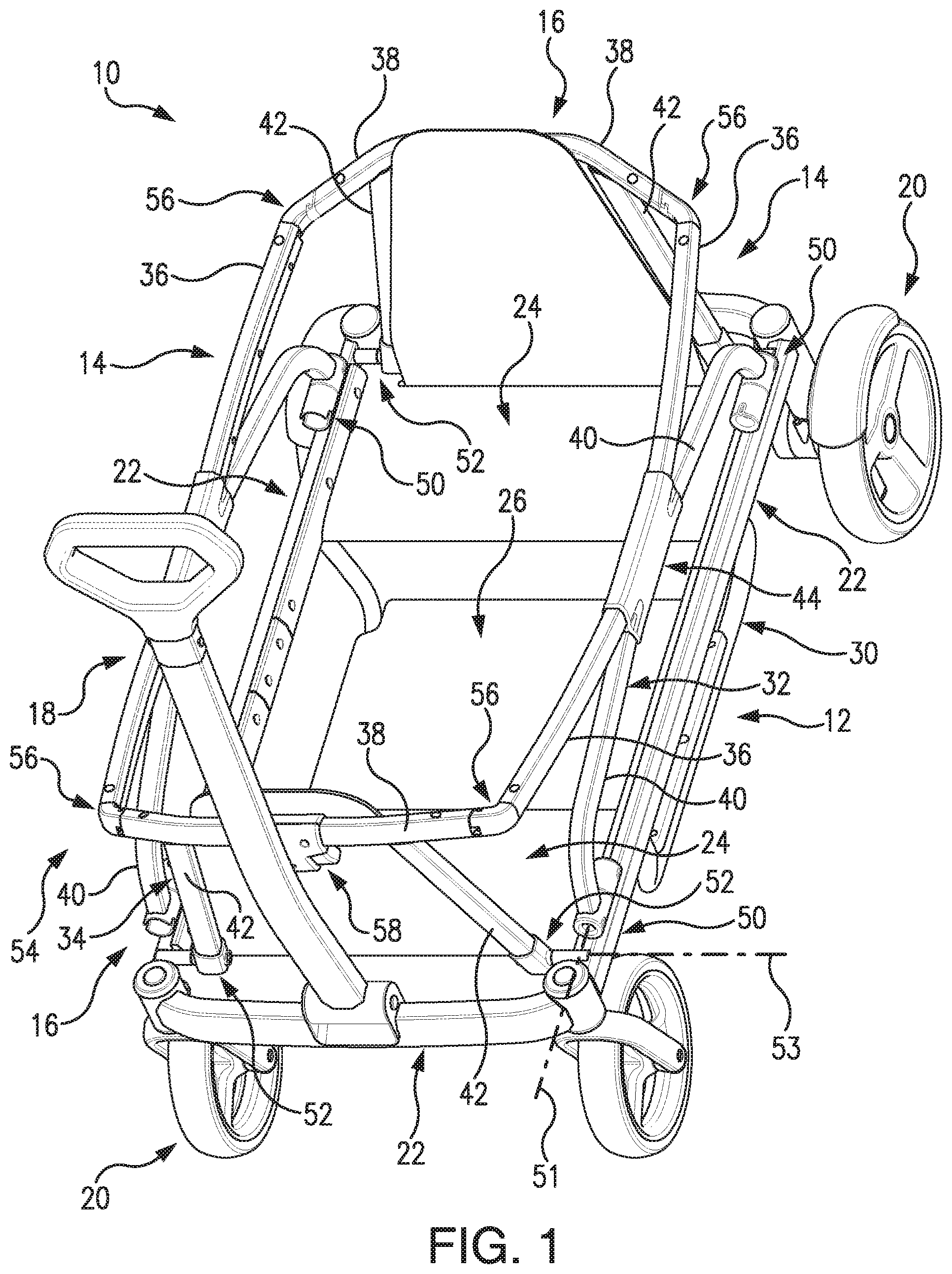 Patent US11787460 Figure 1 – Wagon with adapter for installing child seat