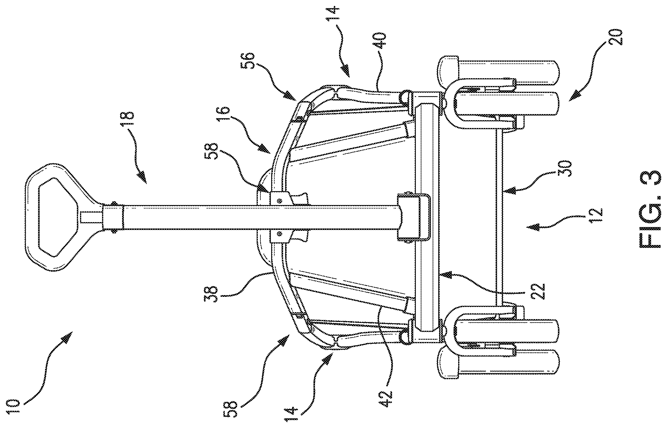 Patent US11787460 Figure 3 – Wagon with adapter for installing child seat