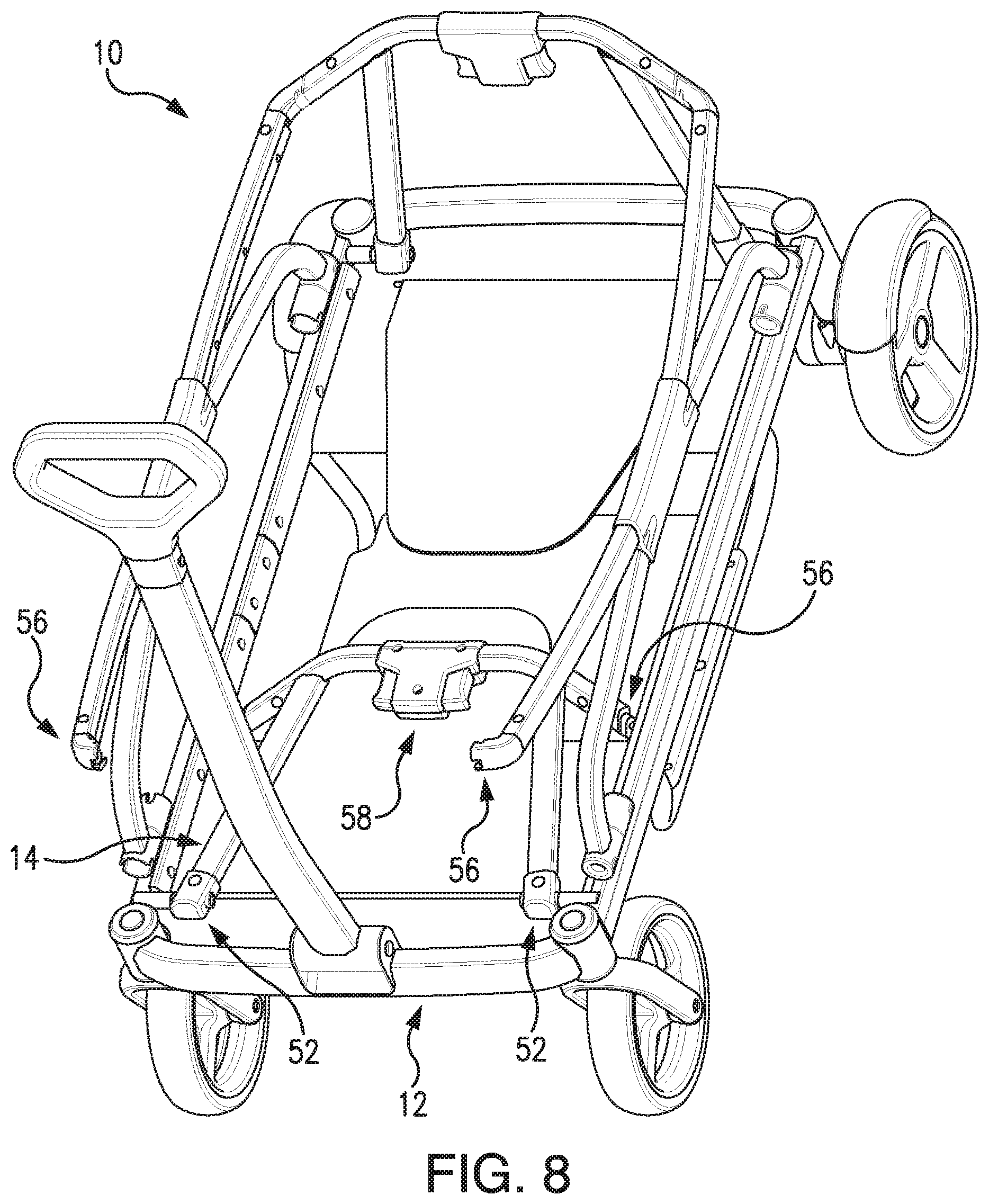 Patent US11787460 Figure 7 – Wagon with adapter for installing child seat