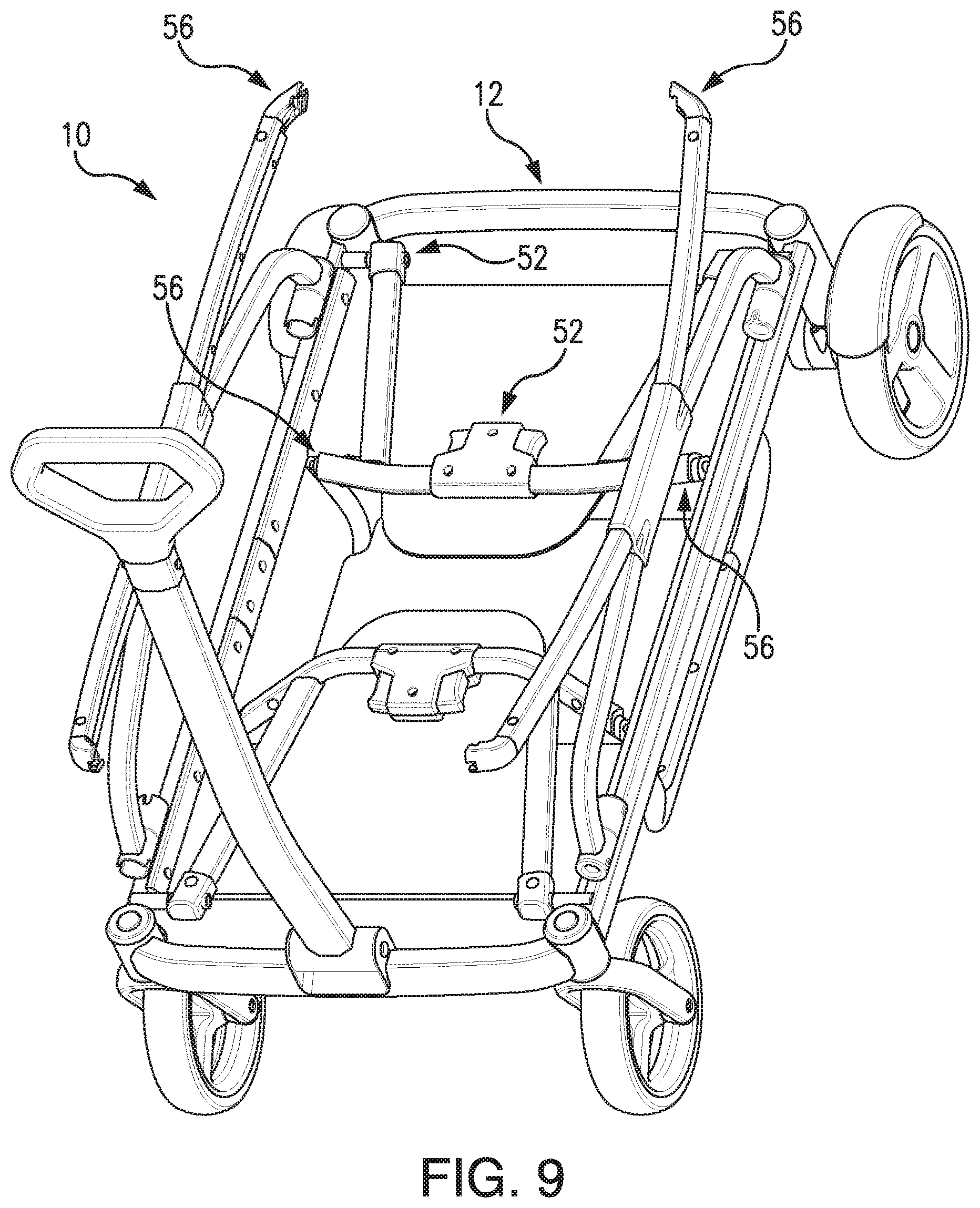 Patent US11787460 Figure 8 – Wagon with adapter for installing child seat