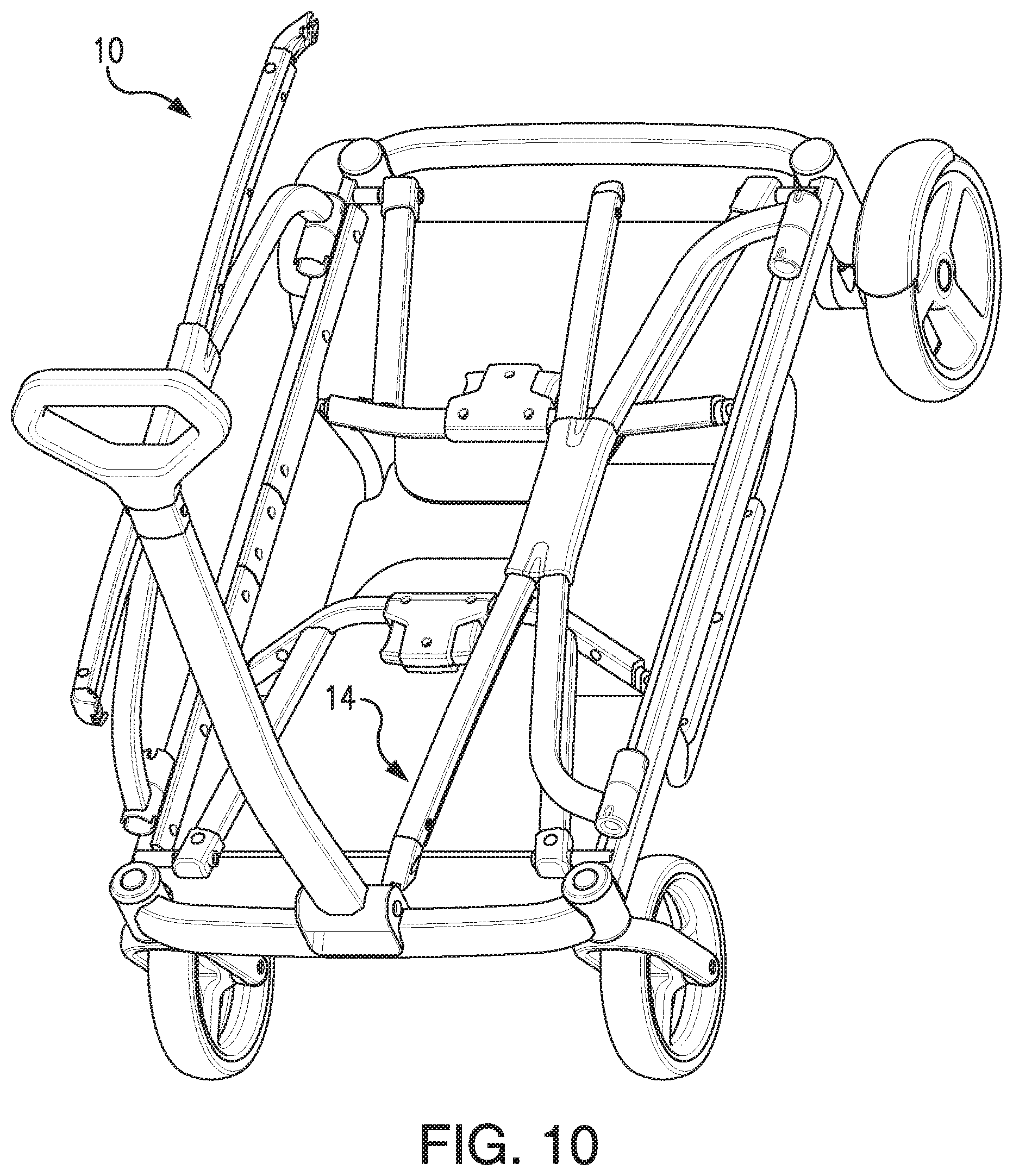 Patent US11787460 Figure 9 – Wagon with adapter for installing child seat