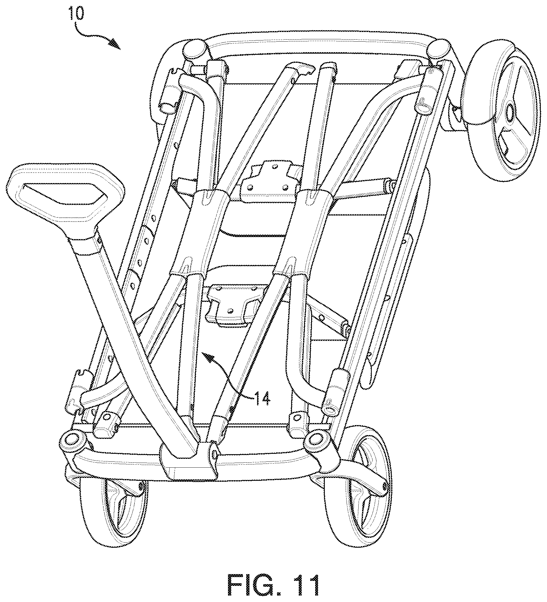 Patent US11787460 Figure 10 – Wagon with adapter for installing child seat